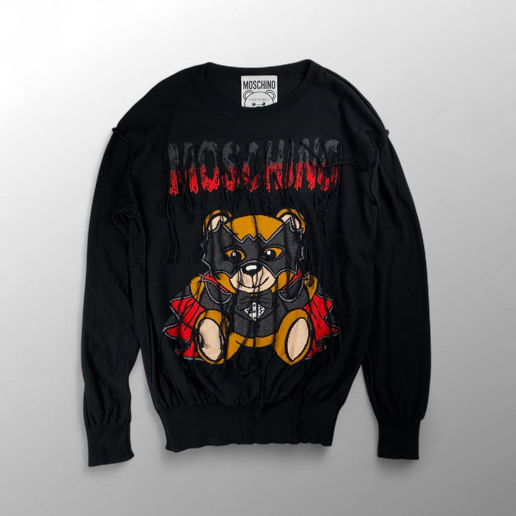 MOSCHINO COUTURE モスキーノ クチュール / ヴァンパイアベア フリンジニット イタリア製 ユニセックス SIZE：46（M程度）