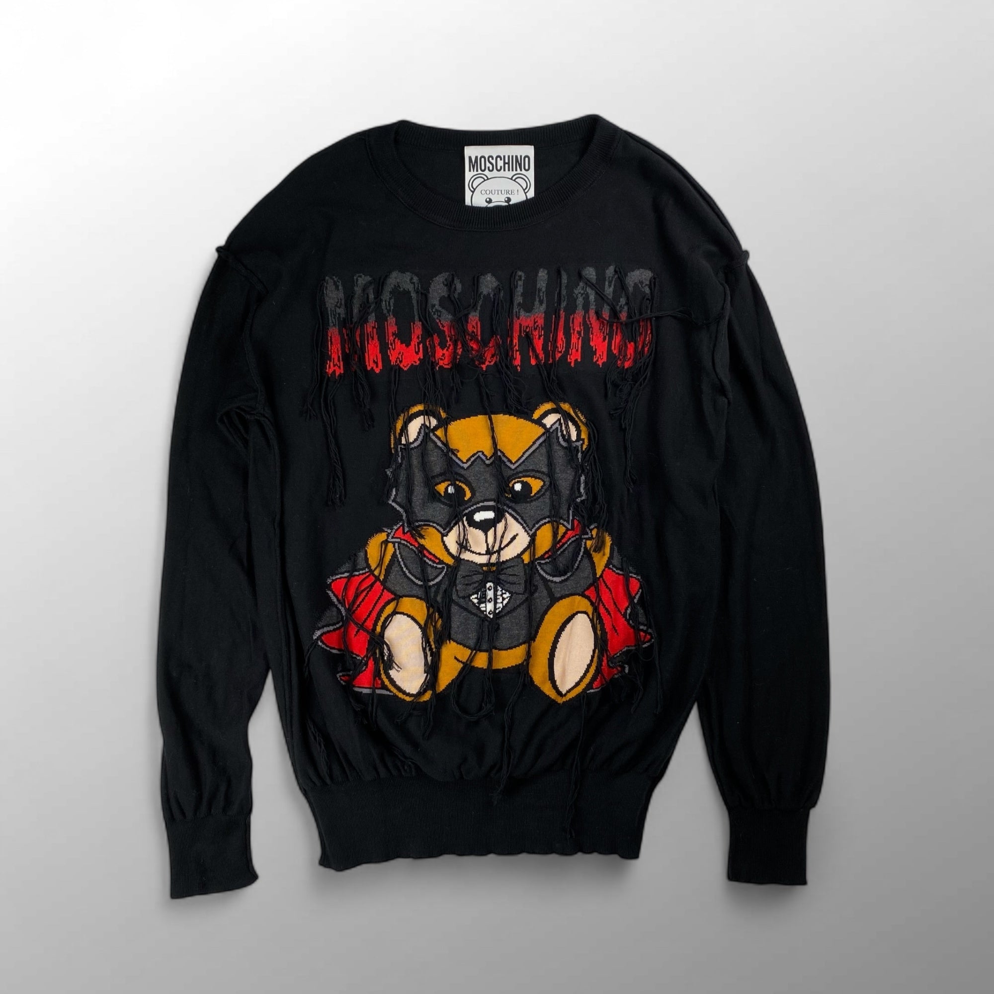 MOSCHINO COUTURE モスキーノ クチュール / ヴァンパイアベア フリンジニット イタリア製 ユニセックス SIZE：46（M程度）