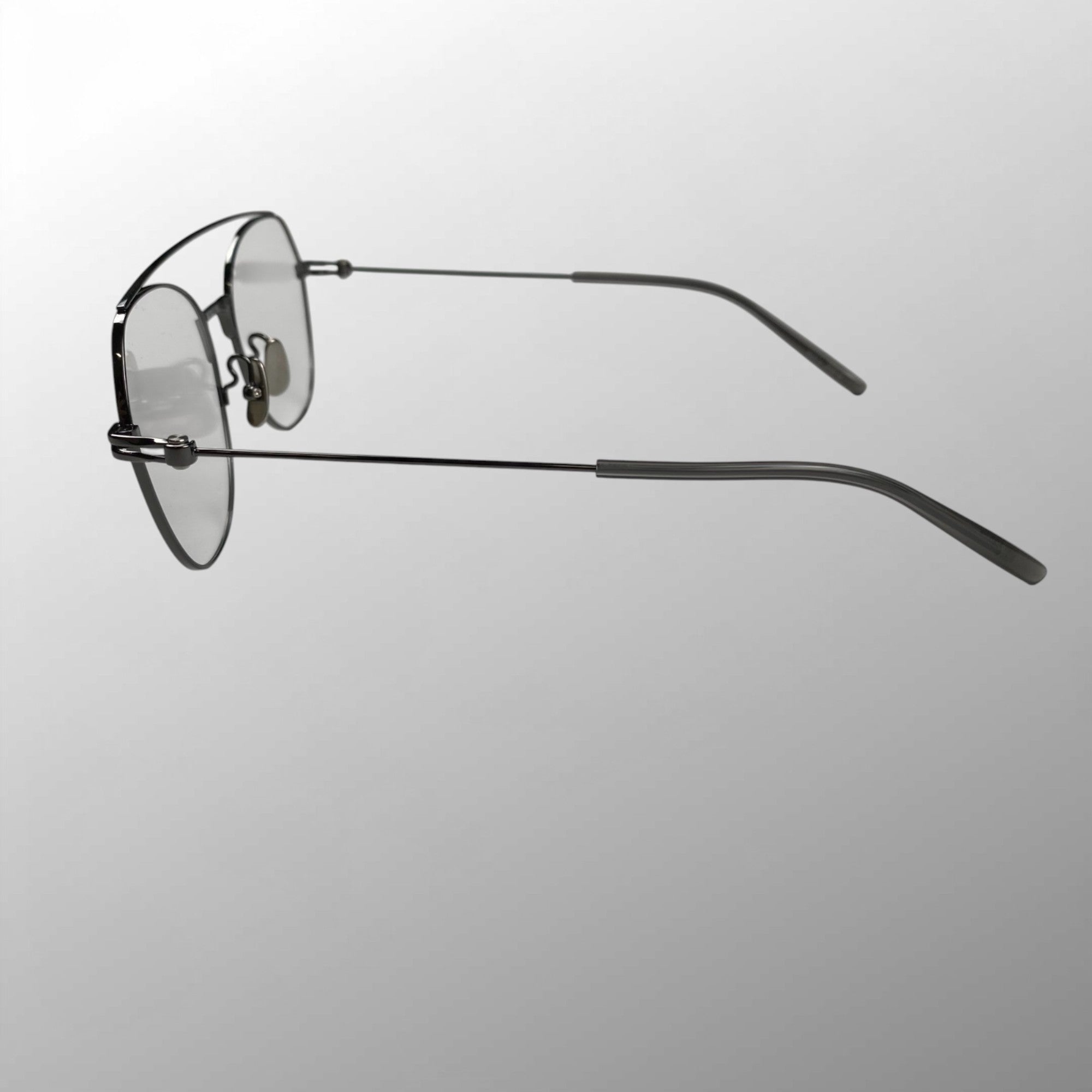 【美品】 金子眼鏡 / PURE TITANIUM ダブルブリッジ  KM-38 GY 参考定価：50,000程度