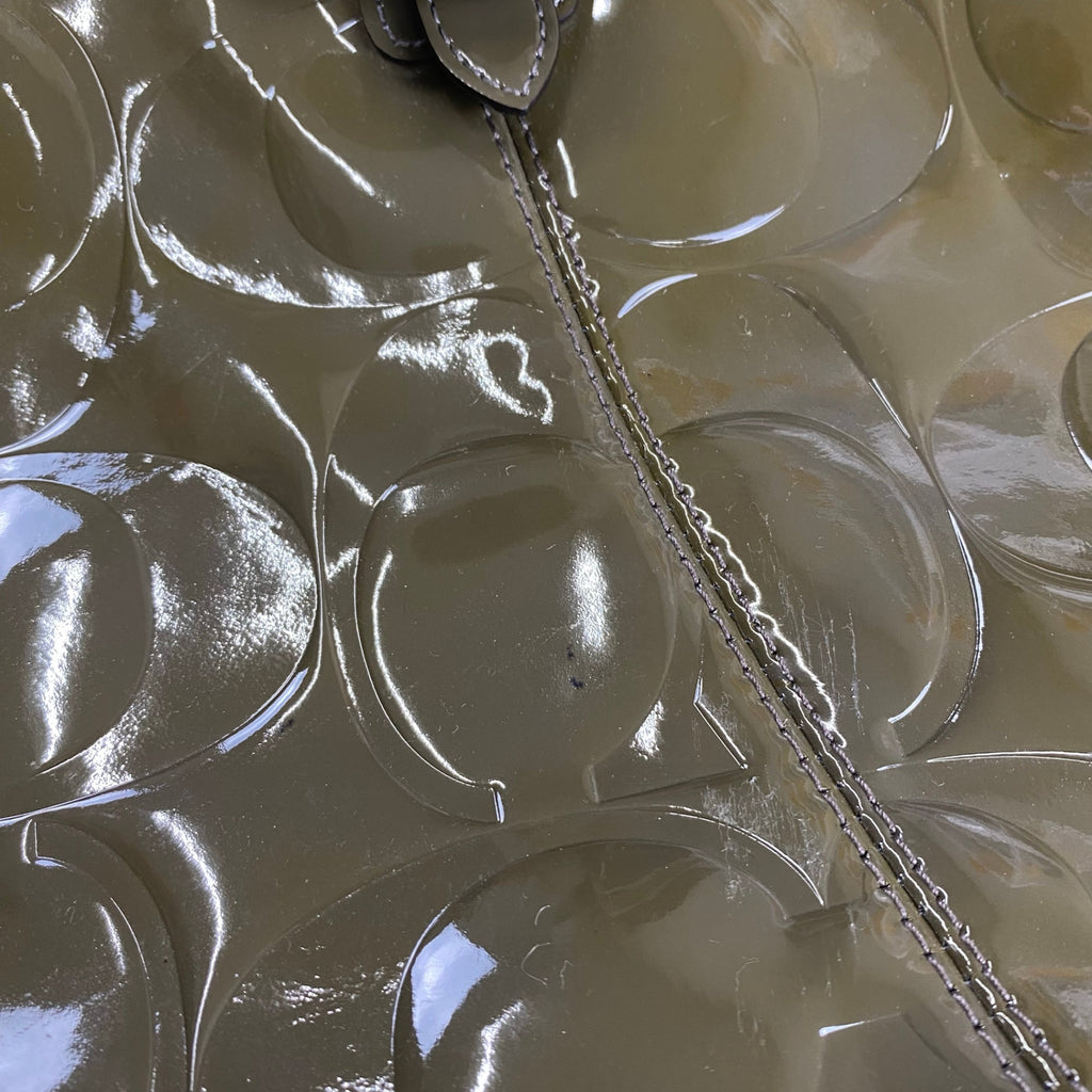 COACH コーチ / パテントレザー 2WAY トートバッグ ショルダーバッグ シグネチャーロゴ F18753 カーキ