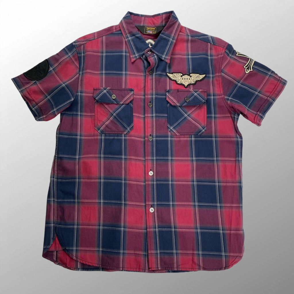 vanson ヴァンソン / スカル＆クロス チェックシャツ SIZE:L