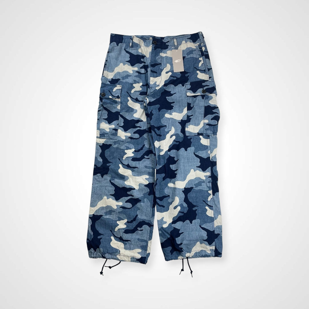 BEAMS PLUS ビームスプラス / Mil 6POCKET 迷彩カーゴパンツ リップストップ インディゴ タグ付 参考定価：32,000+tax SIZE:L