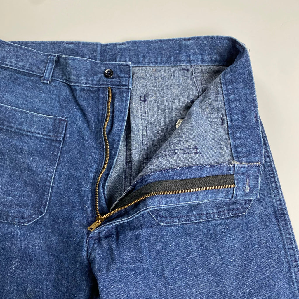 85年 US NAVY / セーラーデニム ハーフパンツ ショーツ COASTAL INDUSTRIES SIZE:32