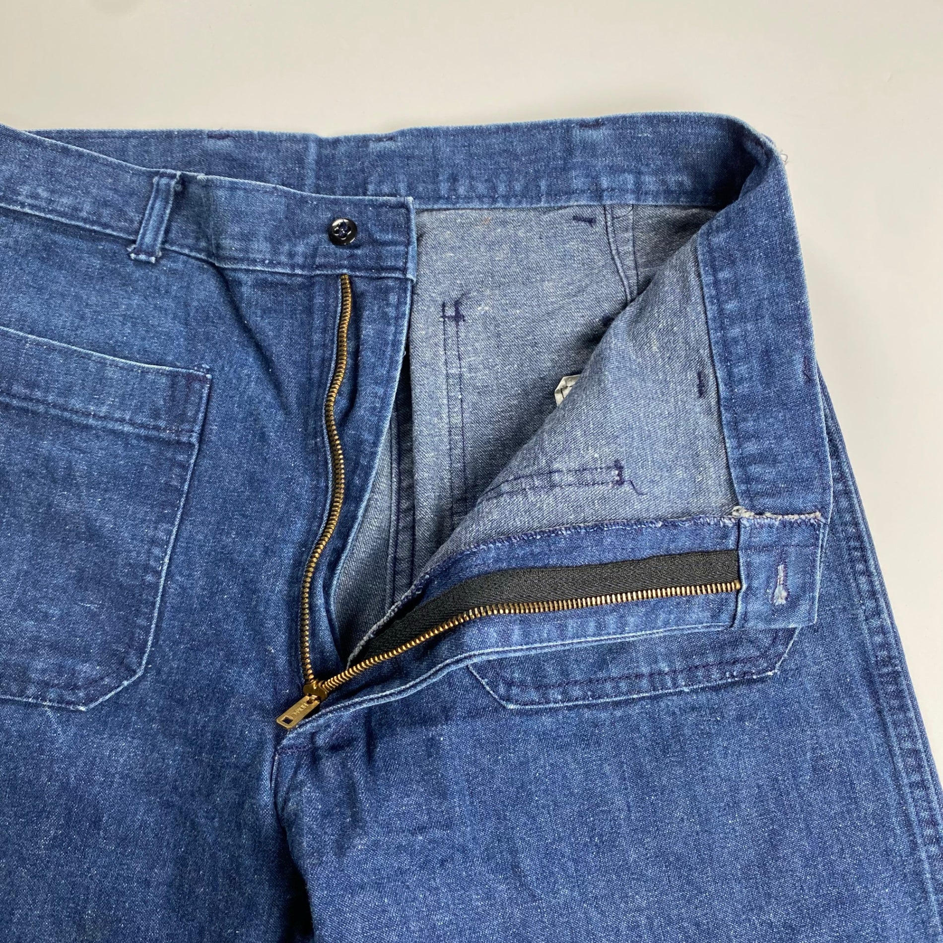 85年 US NAVY / セーラーデニム ハーフパンツ ショーツ COASTAL INDUSTRIES SIZE:32