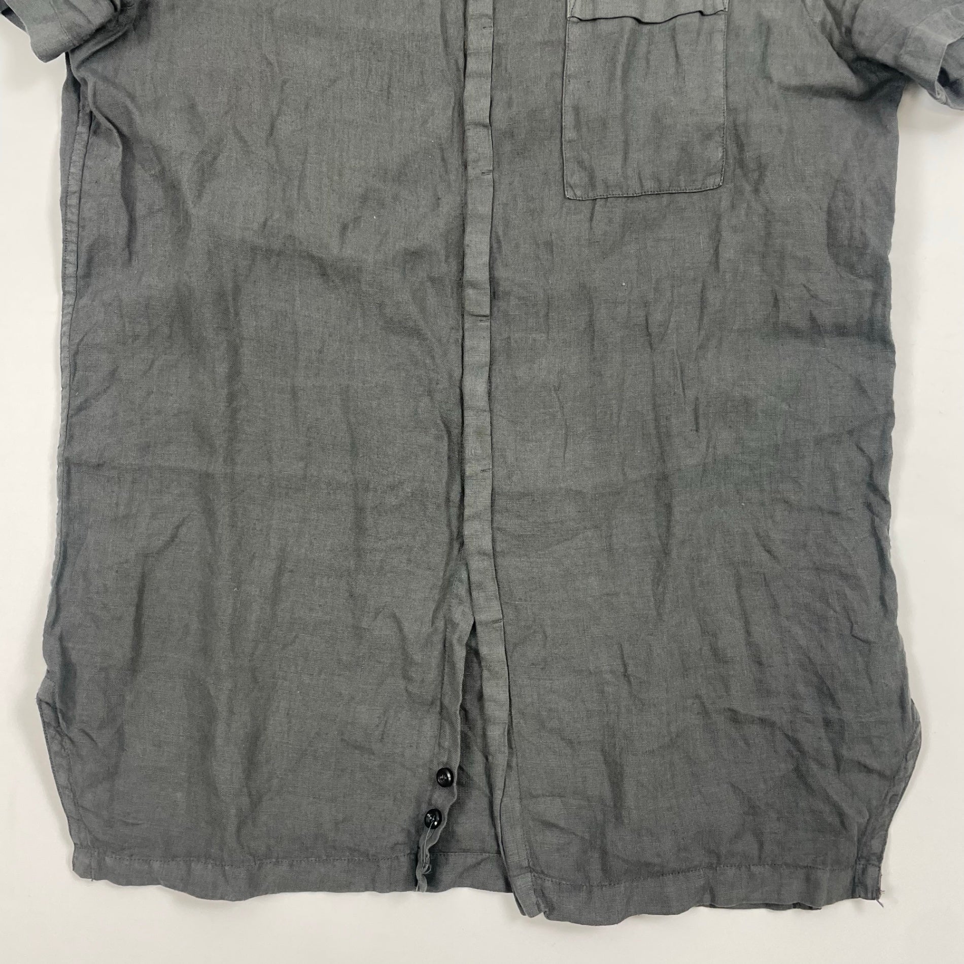 EMPORIO ARMANI エンポリオ アルマーニ / オールドリネンシャツ グレー SIZE：39