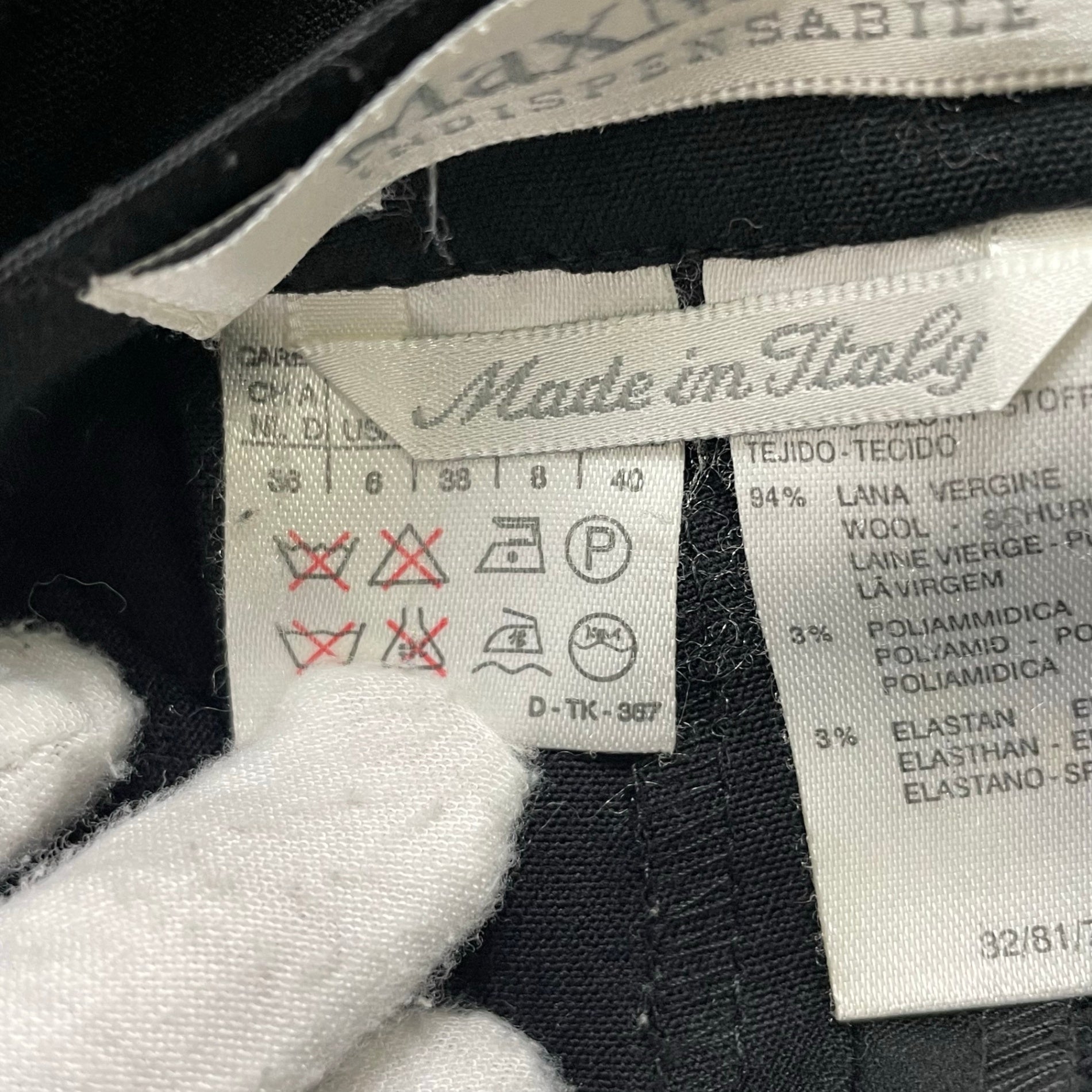 MaxMara INDISPENSABLE / アーカイブ Lycraストレッチストレートパンツ 白タグ SIZE：40
