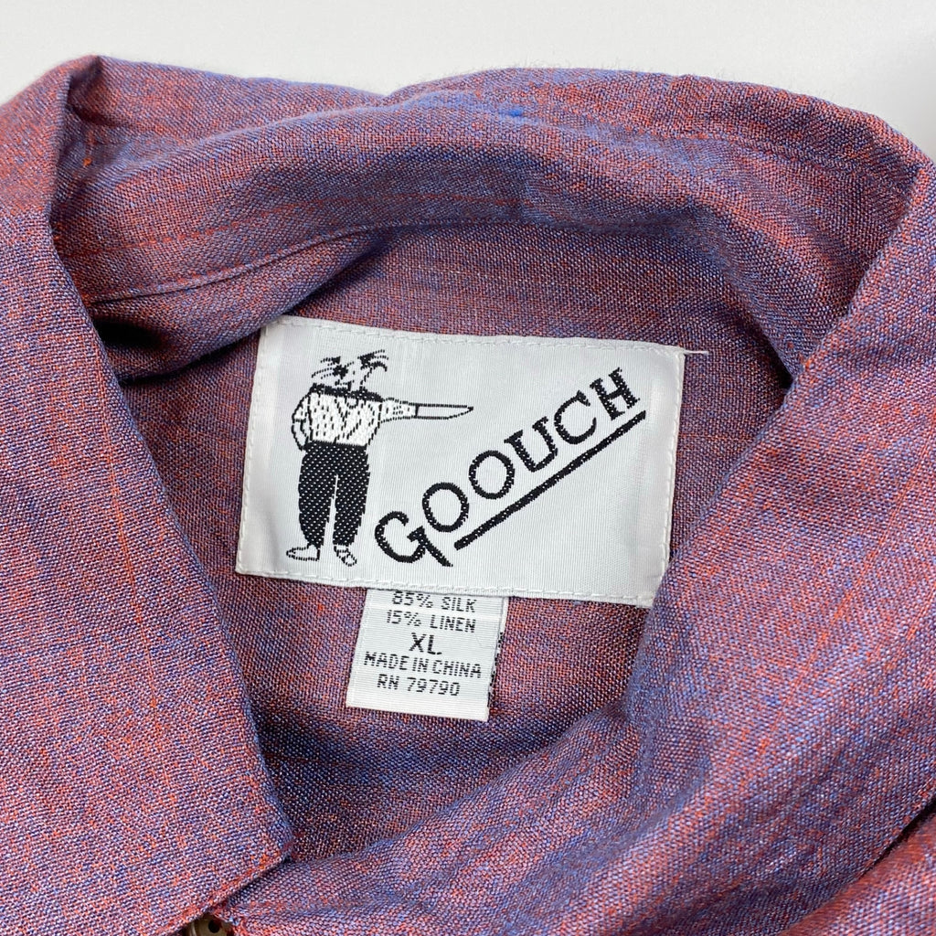 GOOUCH グーチ / シルクリネン デザイン シャツ SIZE：XL