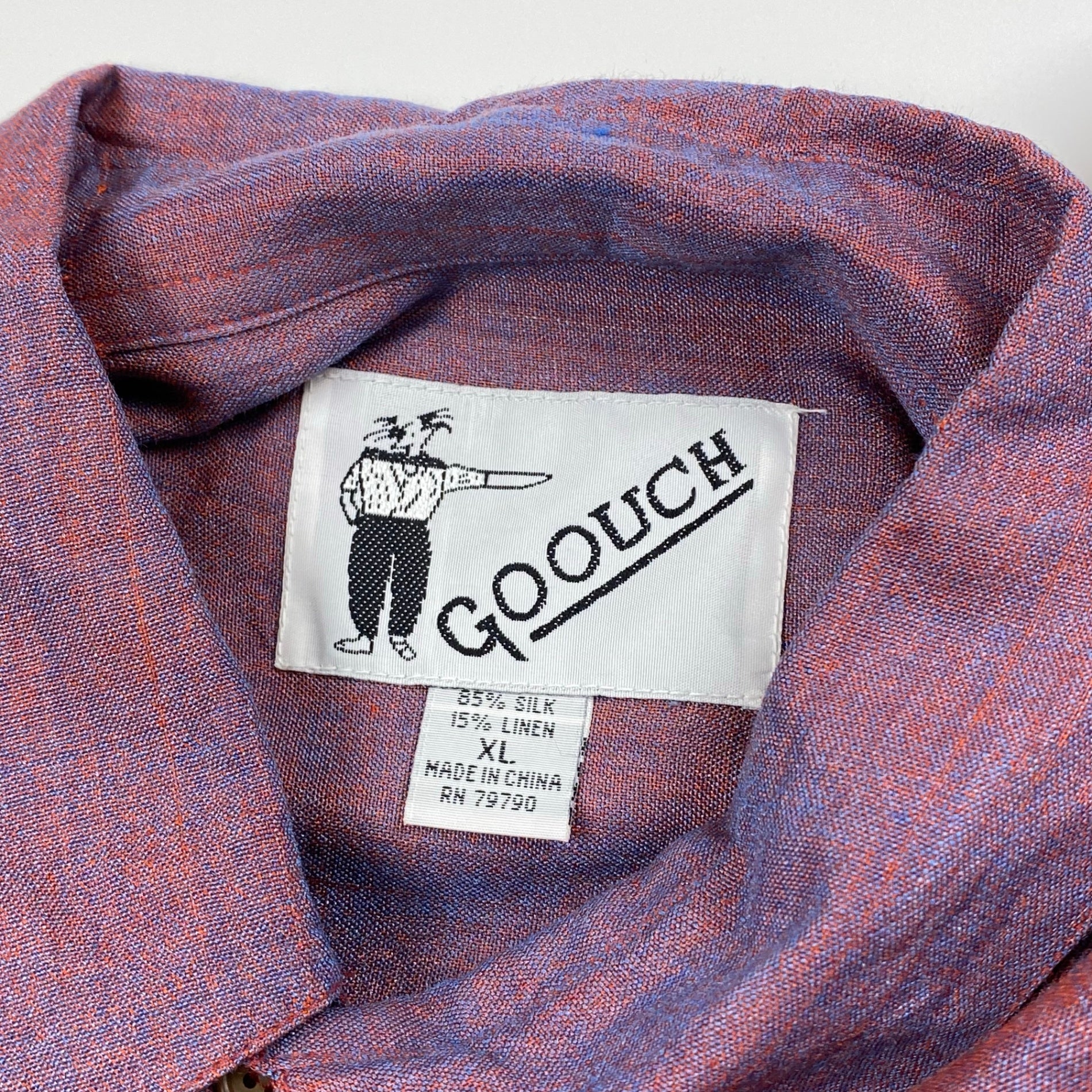 GOOUCH グーチ / シルクリネン デザイン シャツ SIZE：XL