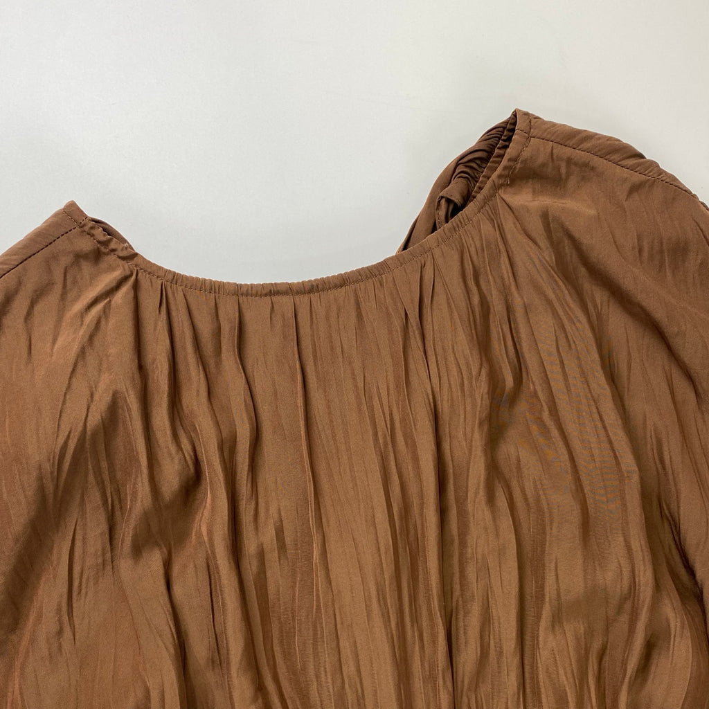 Mila owen ミラオーエン / バックリボンギャザーワンピース ブラウン 参考定価：12,200+tax SIZE:1