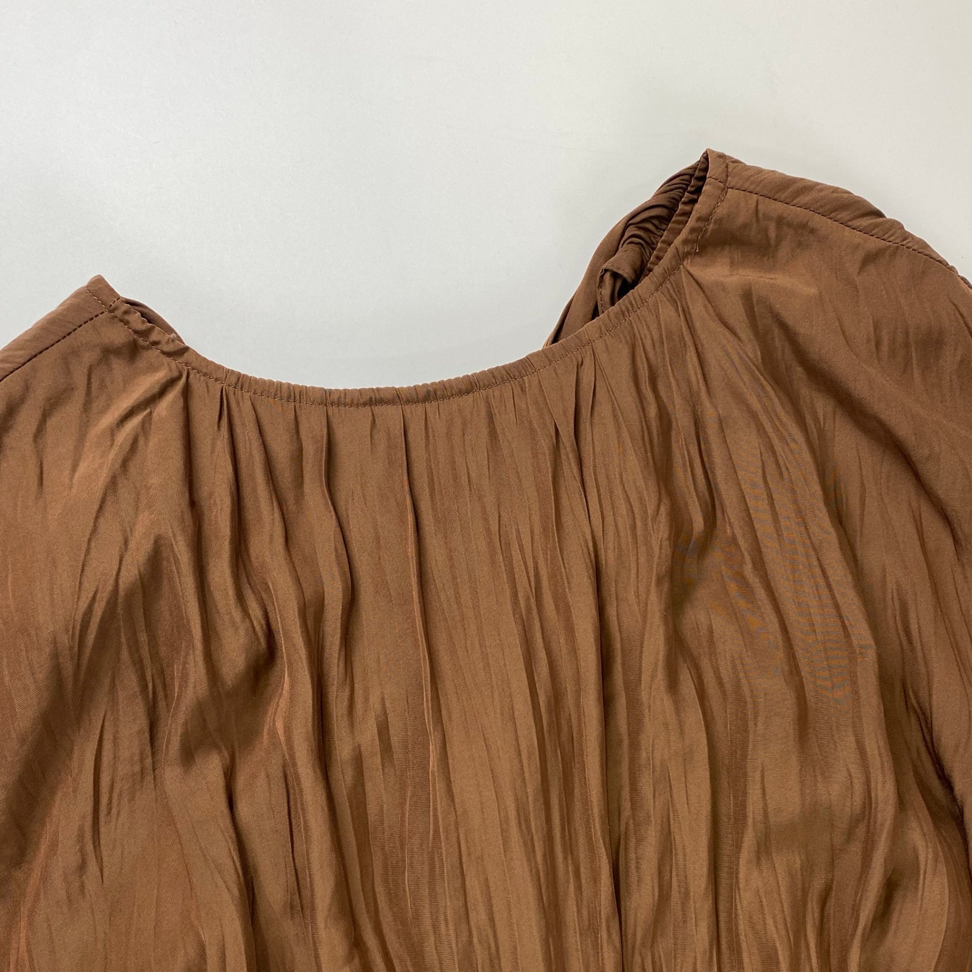 Mila owen ミラオーエン / バックリボンギャザーワンピース ブラウン 参考定価：12,200+tax SIZE:1