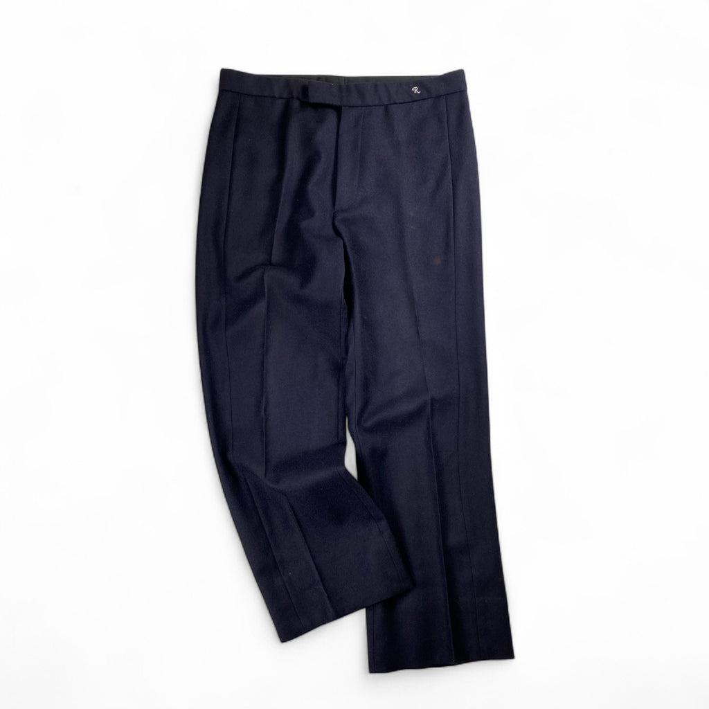 【04AW wave期】 RAF SIMONS ラフシモンズ / エンブロイダリー ミニマル スラックス ネイビー SIZE:46