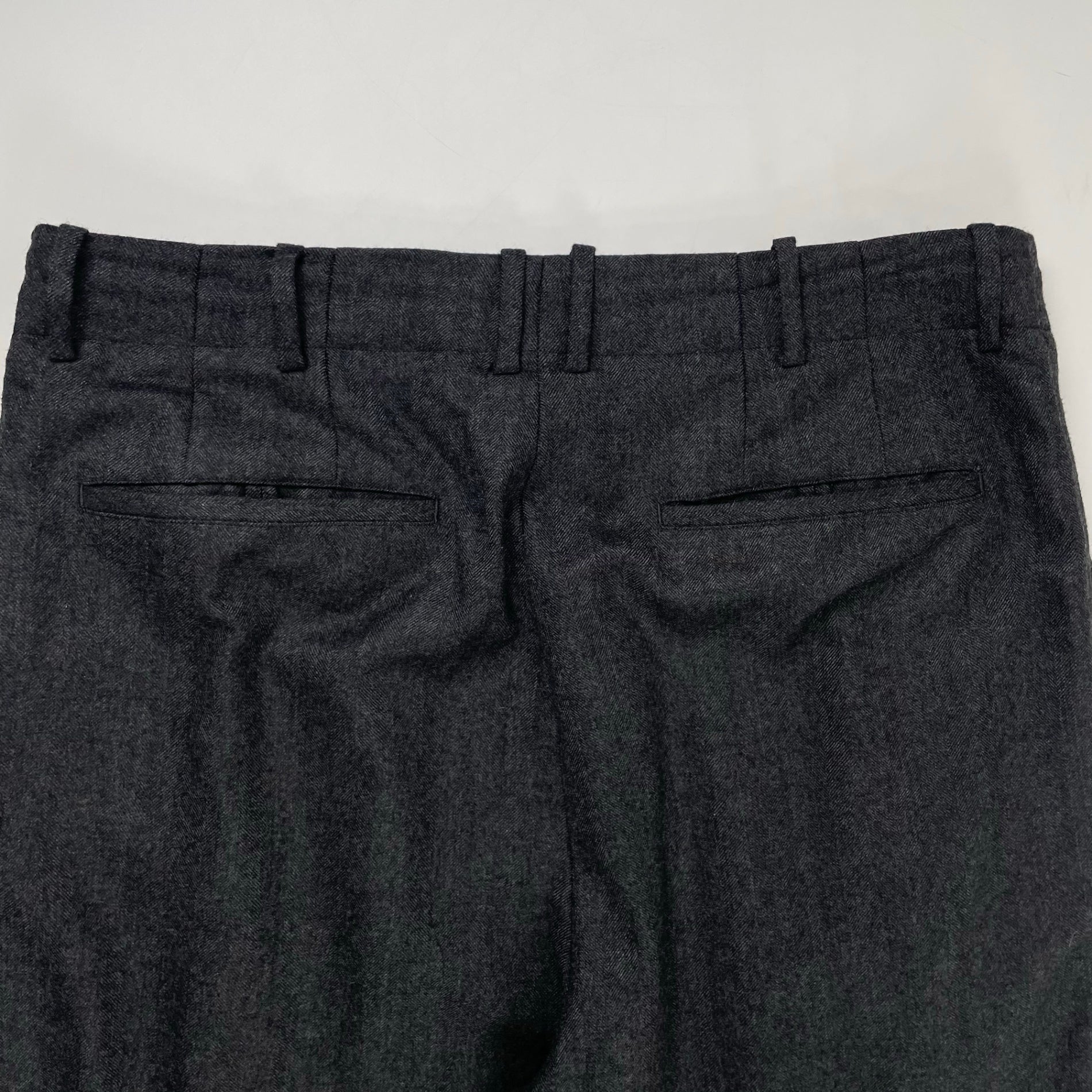 nonnotte / Shadow Herringbone Flannel Draping 5-Tuck Wide Trousers 参考定価：53,000+tax SIZE:4