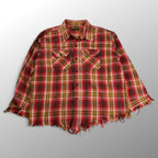 70s VINTAGE WASHINGTON DEE CEE ワシントンディーシー / ヴィンテージフリンジチェックシャツ USA製 SIZE:L程度