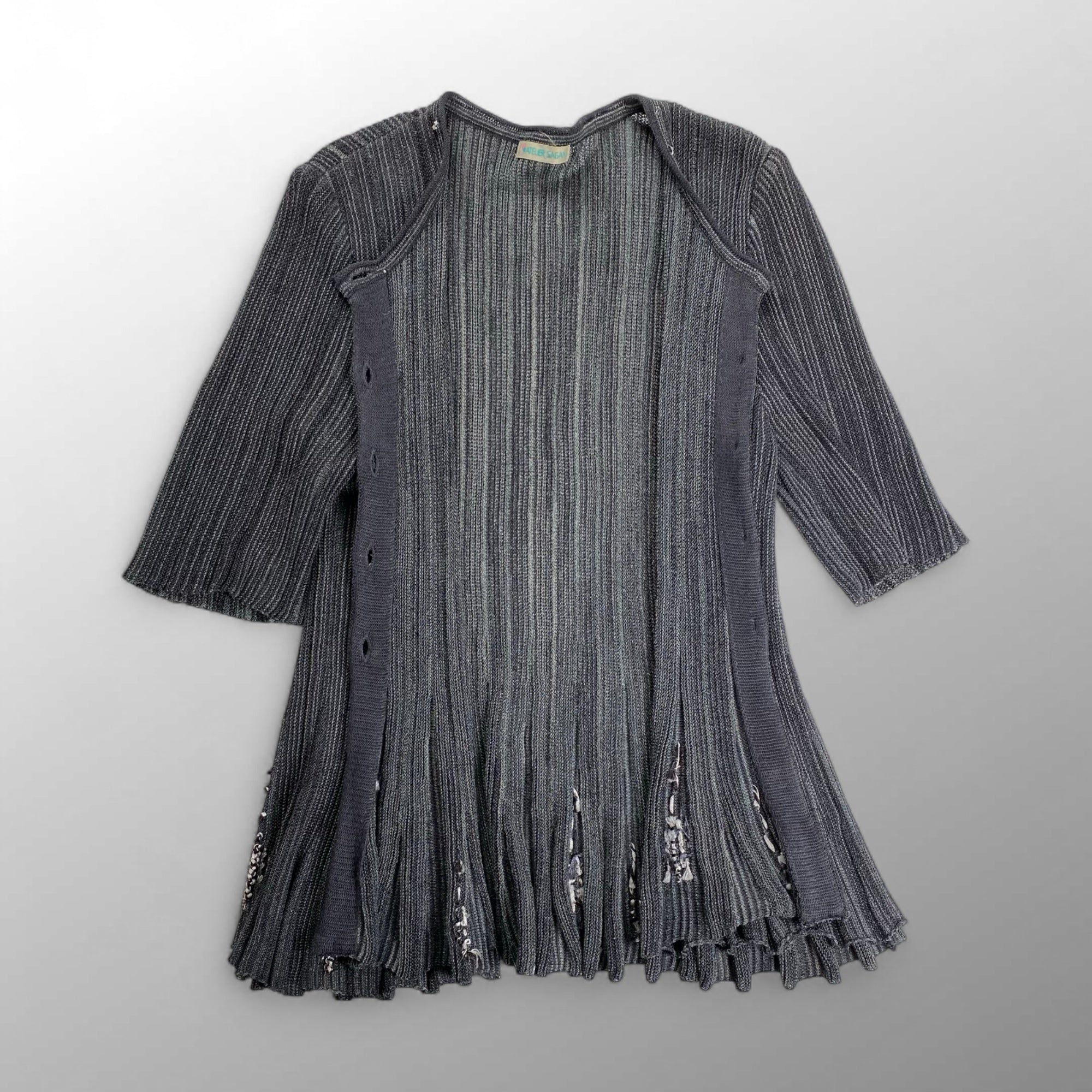 VINTAGE ヴィンテージ / プリーツセットアップ リュネビル刺繍 グレー SIZE:M-L