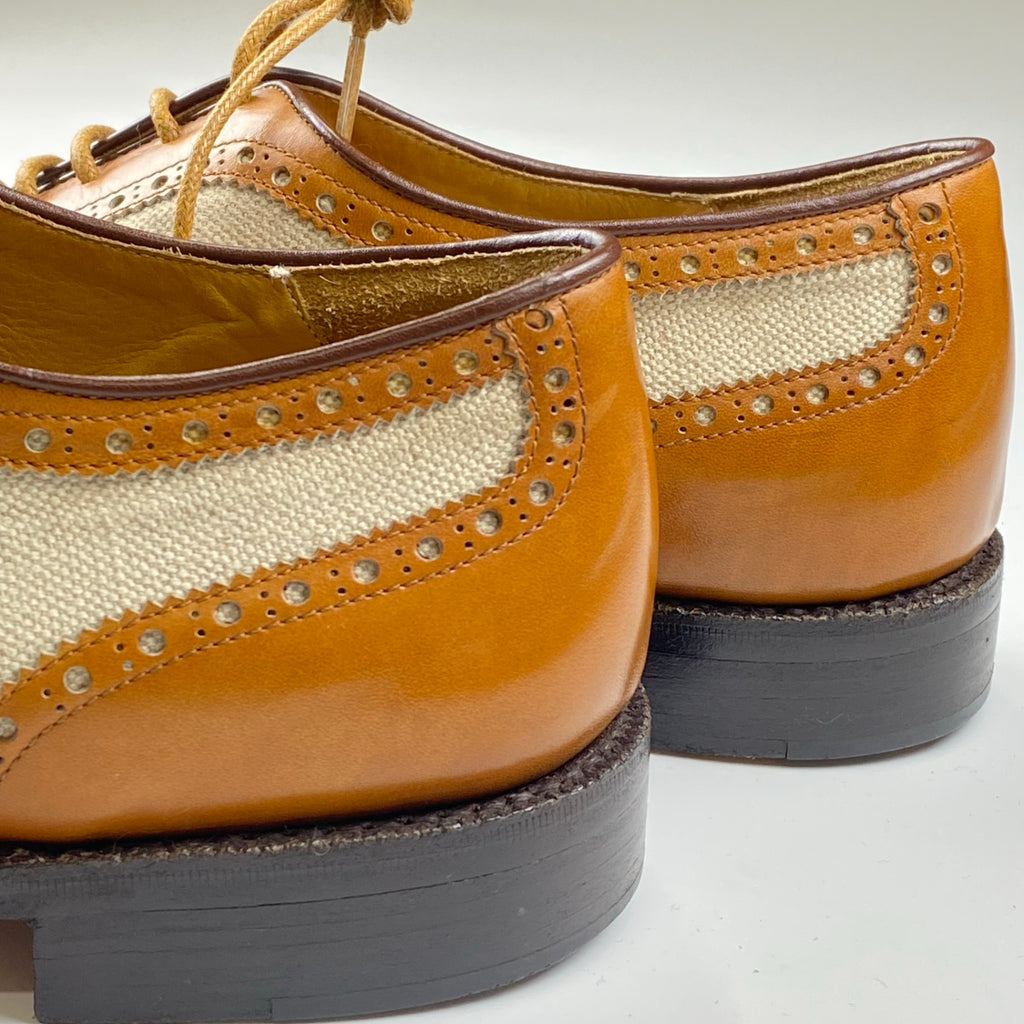 【VINTAGE】 YVES SAINT LAURENT イブサンローラン / ヴィンテージ キャンバス×レザー ウイングチップ SIZE：11