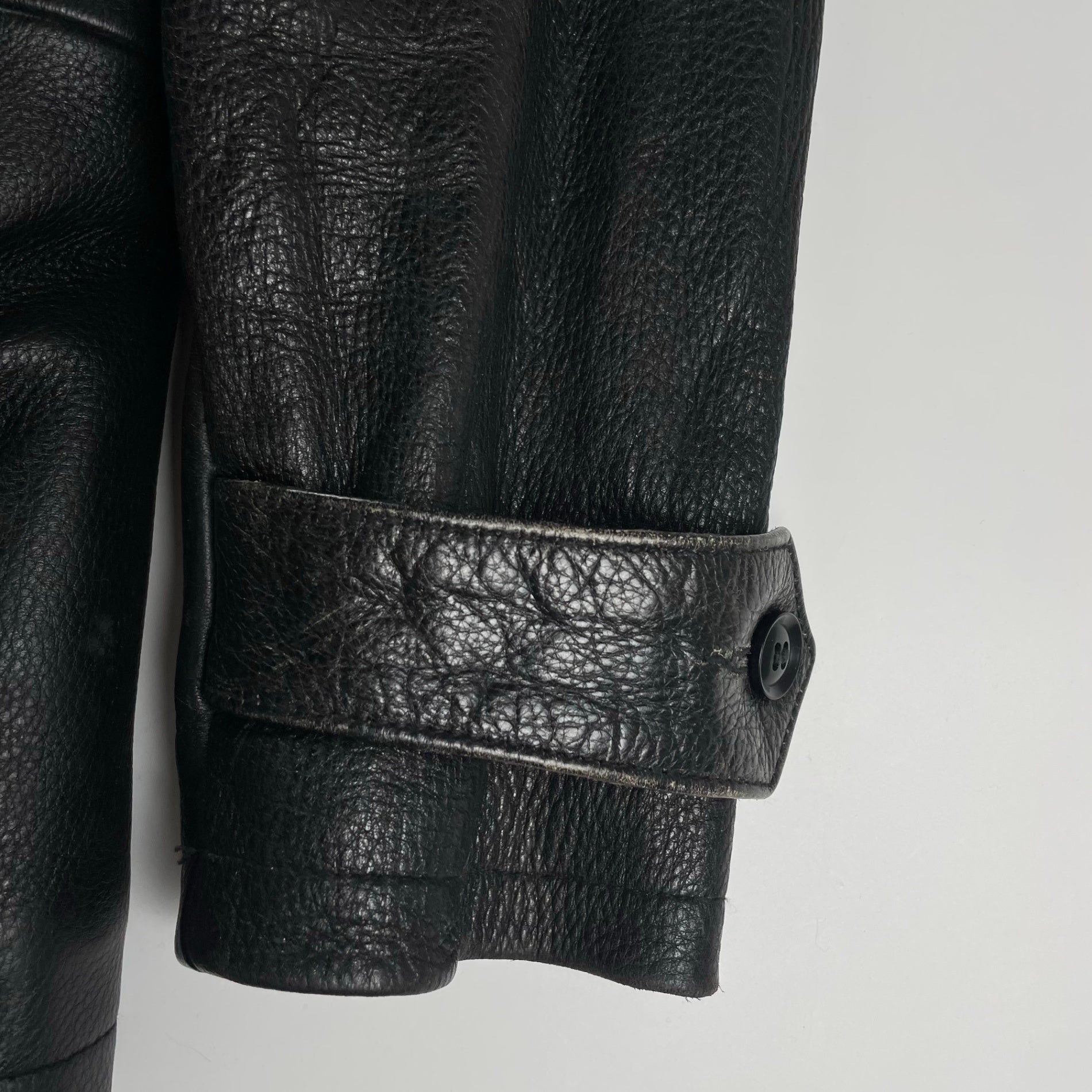 Dress hippy ドレスヒッピー / Leather Pea Coat ダブルブレストレザージャケット 参考定価：65,000程度 SIZE:S