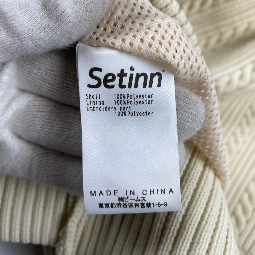 Setinn セットイン BEAMS / Ceremony Knit セレモニーニット チルデン ケーブルニット 参考定価：20,000+tax SIZE：XL