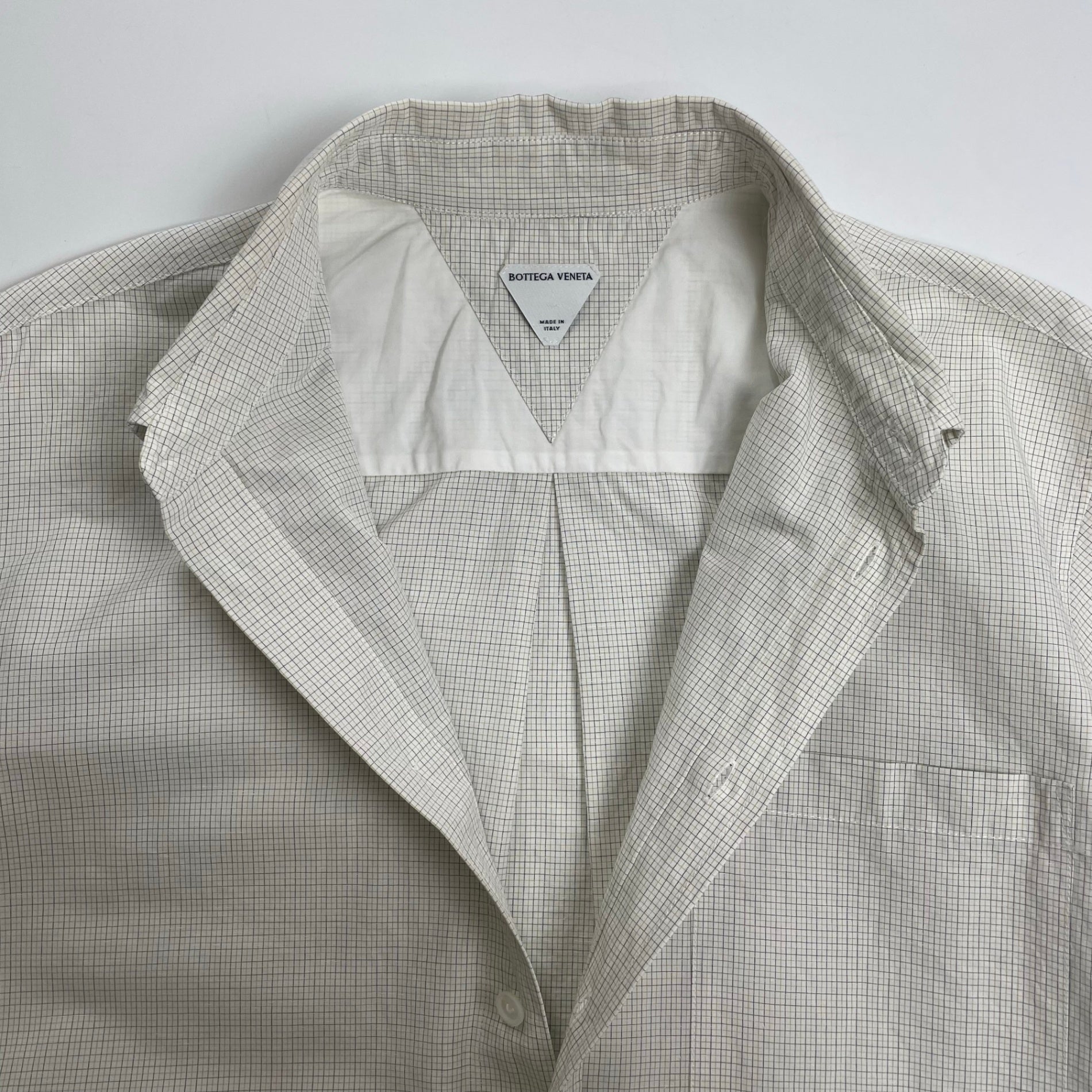 BOTTEGA VENETA ボッテガ ヴェネタ / Checked Cotton And Linen Shirt 参考定価：130,000程度 SIZE：46