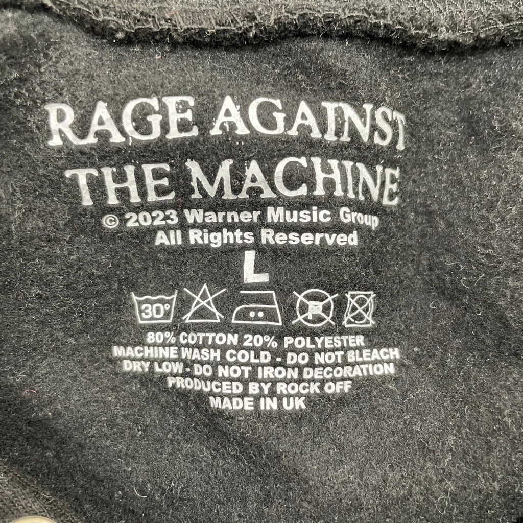 RAGE AGAINST THE MACHINE レイジアゲインストザマシーン / ダメージ加工 オフィシャルパーカー ブラック SIZE：L