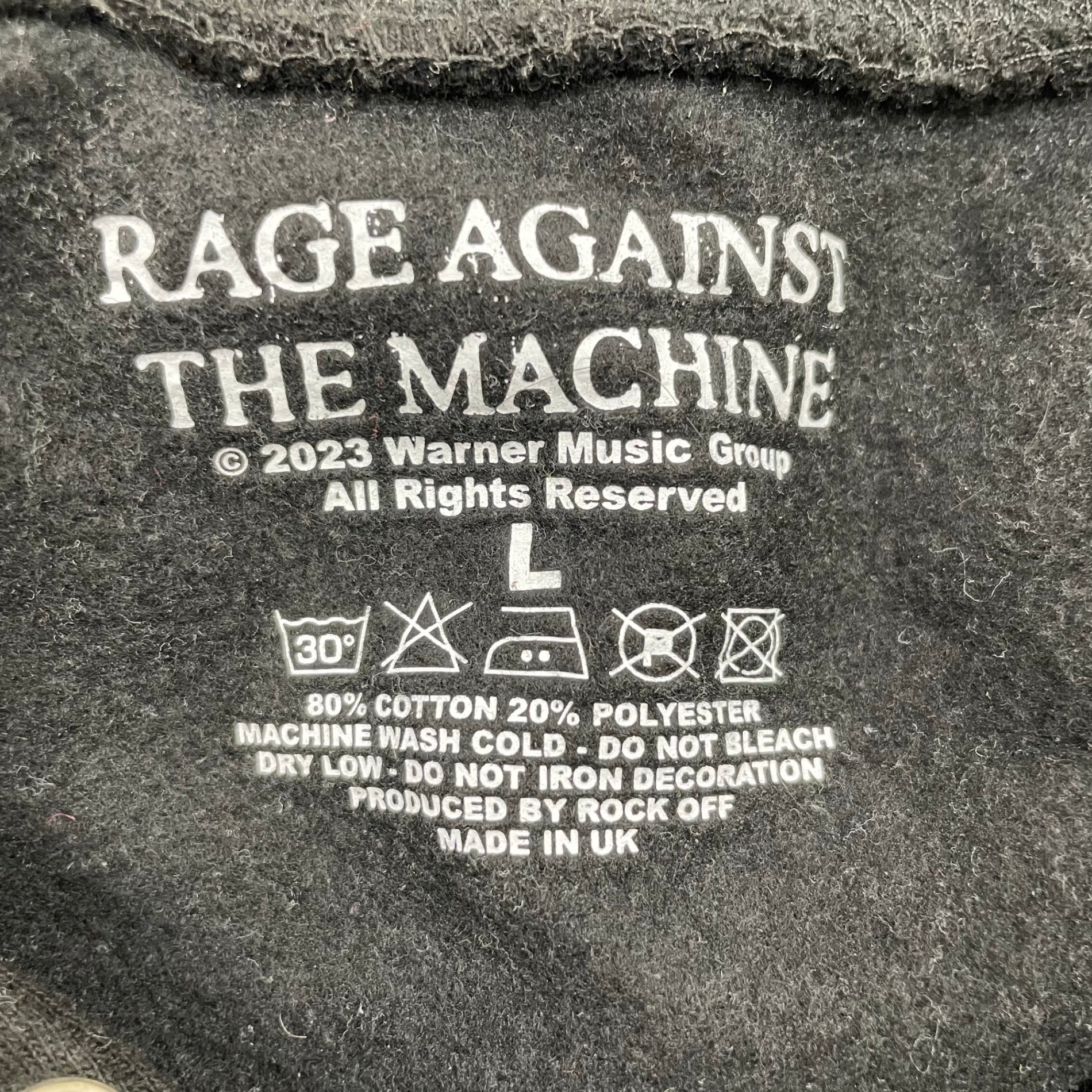 RAGE AGAINST THE MACHINE レイジアゲインストザマシーン / ダメージ加工 オフィシャルパーカー ブラック SIZE：L