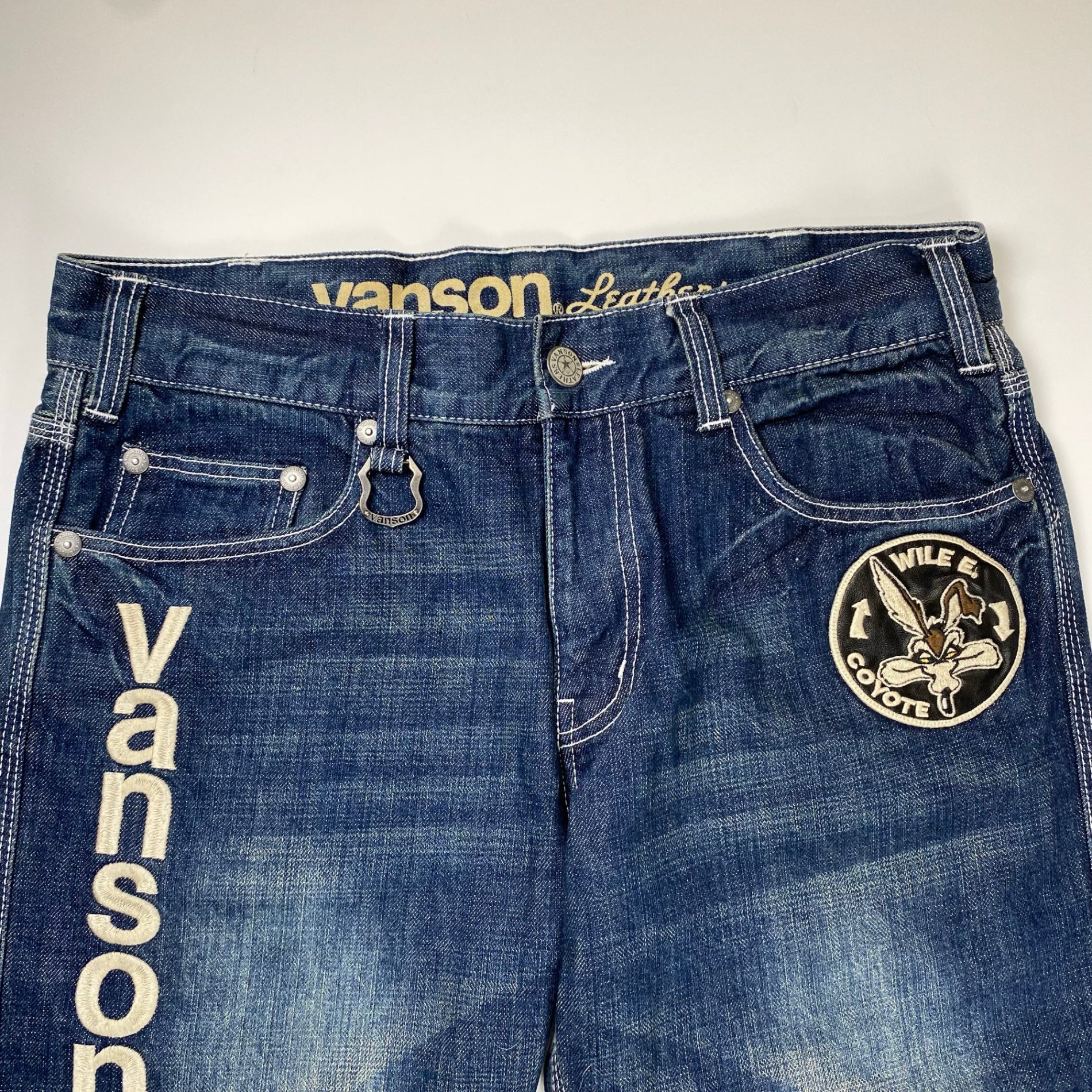 vanson × LOONEY TUNES / デコレーション デニムパンツ 刺繍 ワッペン SIZE:32