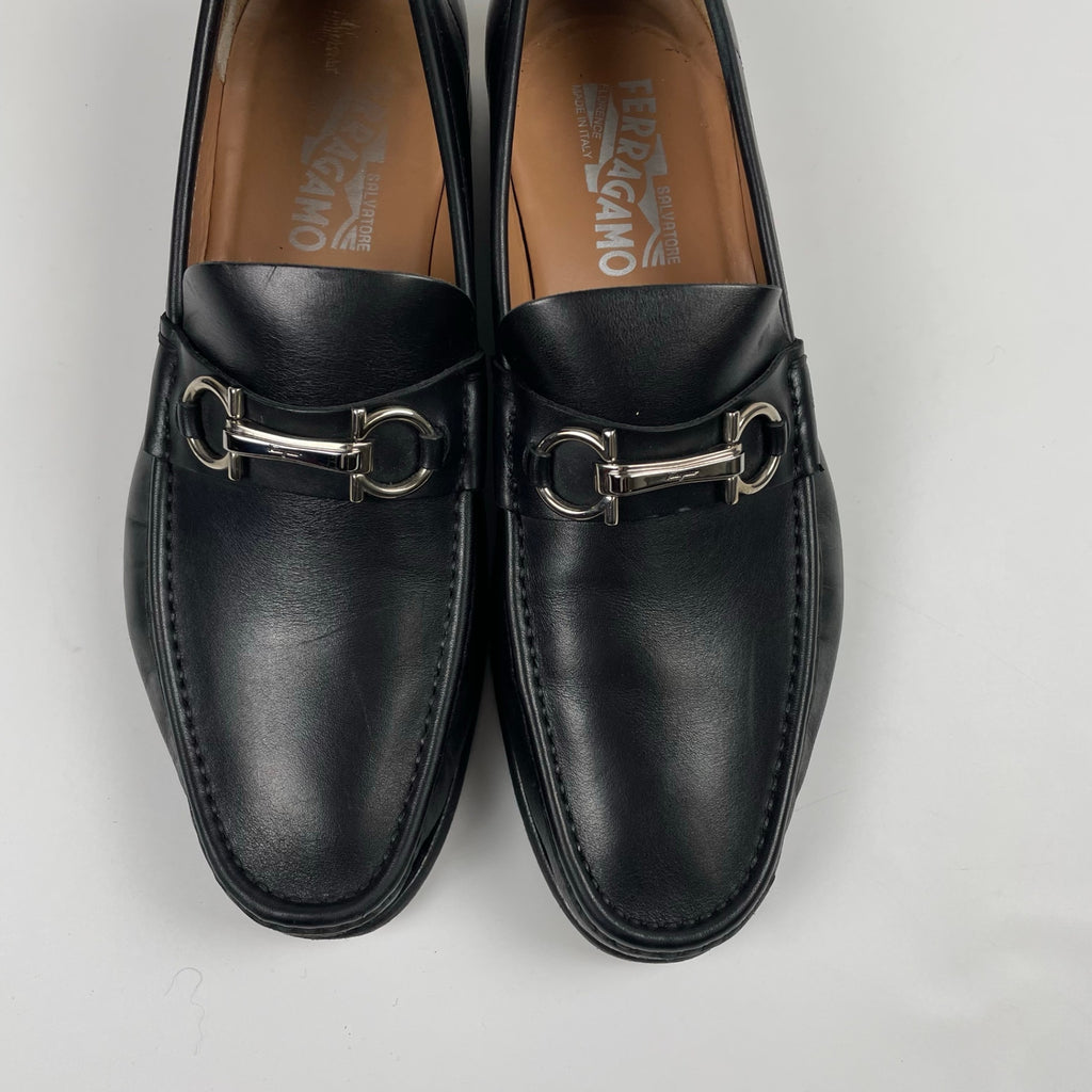 SALVATORE FERRAGAMO サルバトーレ フェラガモ / ガンチーニローファー ブラック 参考定価：70,000程度 SIZE:9(27cm程度)