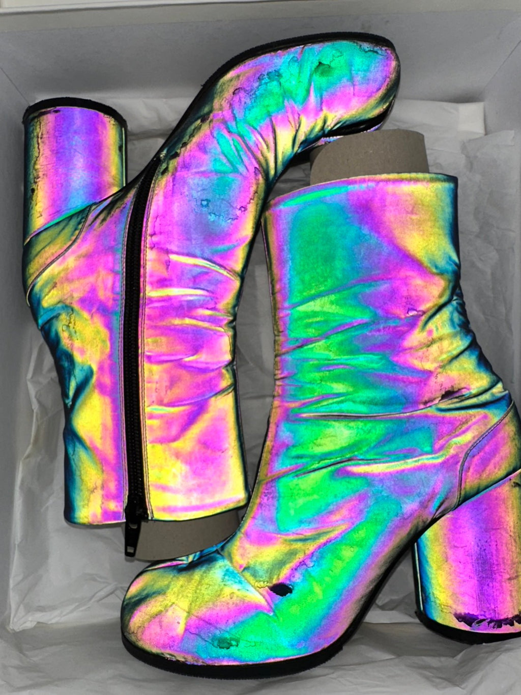 Maison Margiela 22 / Iridescent Tabi Ankle Boots ランウェイコレクション 箱付 参考定価：200,000程度 SIZE:35
