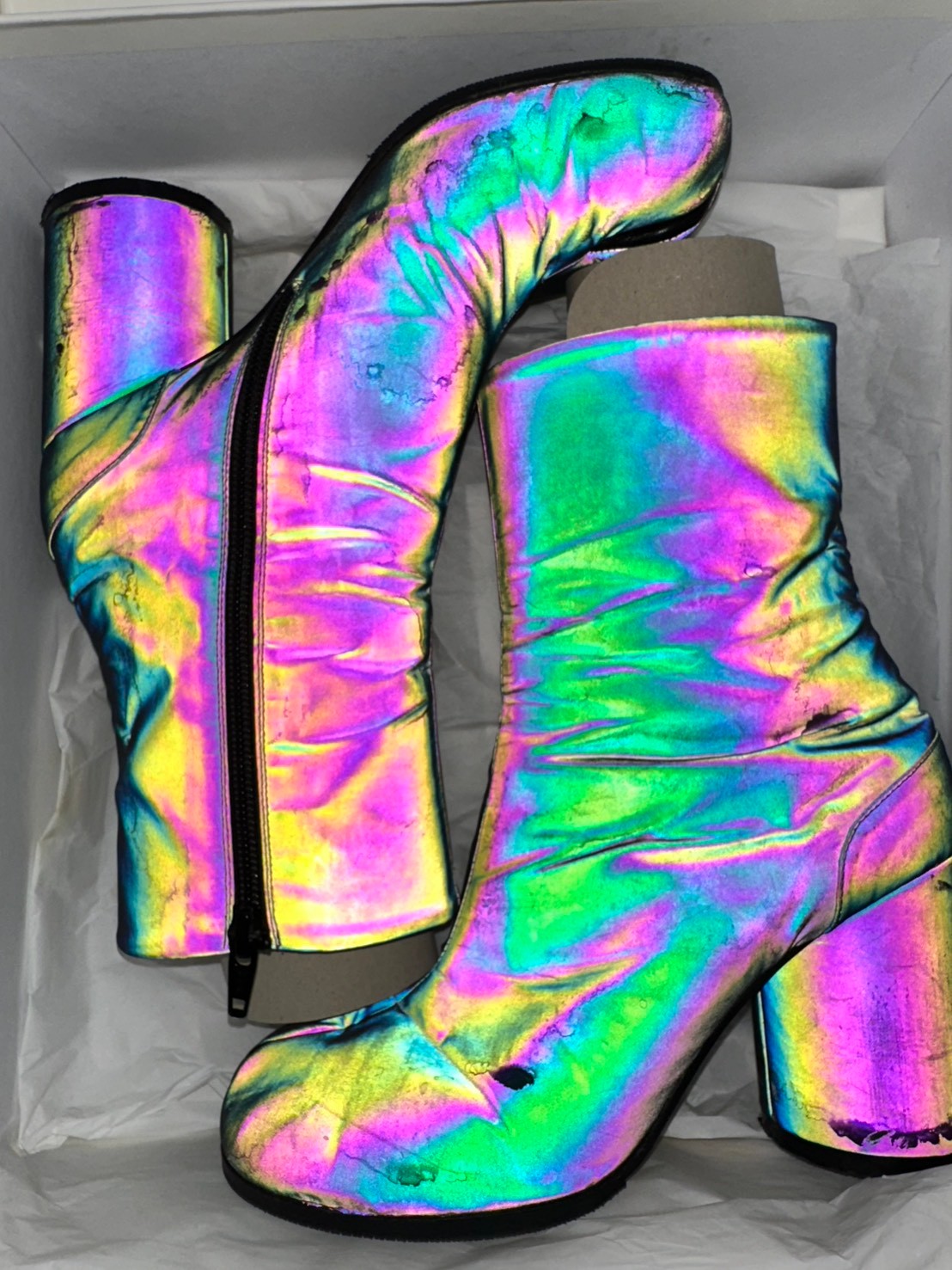 Maison Margiela 22 / Iridescent Tabi Ankle Boots ランウェイコレクション 箱付 参考定価：200,000程度 SIZE:35