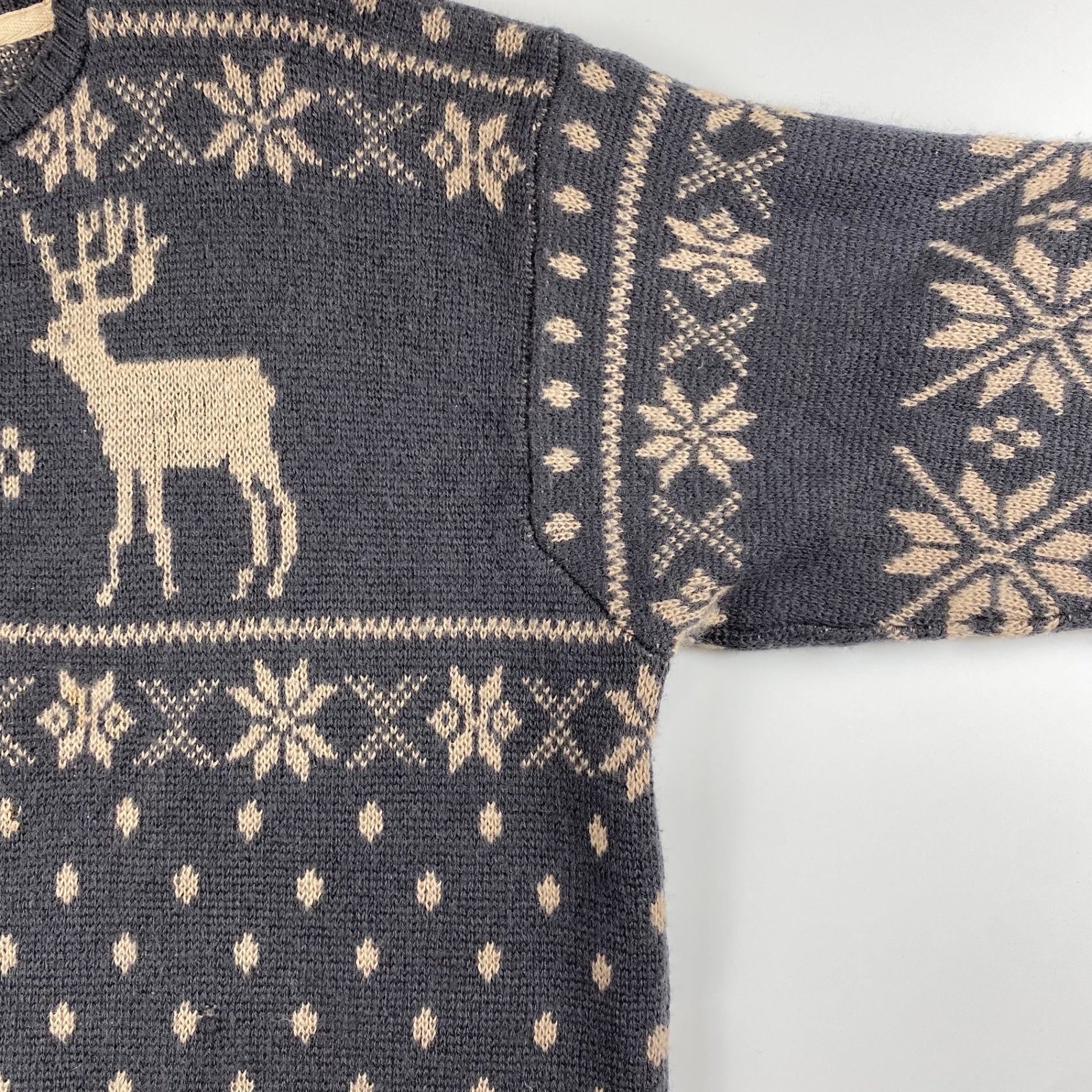 VINTAGE 赤三ツ星 RRL ダブルアールエル / ノルディック セーター ニット トナカイ SIZE：L