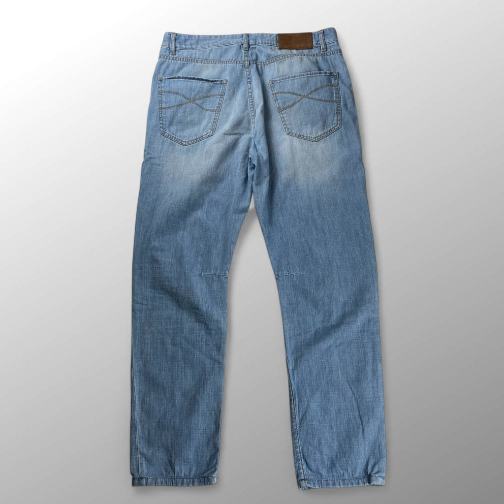 BRUNELLO CUCINELLI ブルネロ クチネリ / エンブレム刺繍 デニムパンツ LEISURE FIT  MADE IN ITALY 参考定価：130,000程度 SIZE:48(M程度)