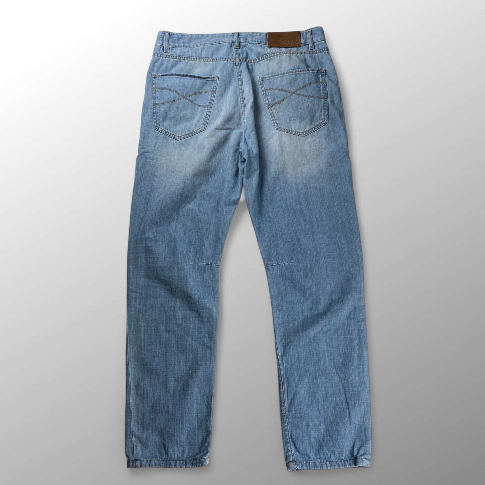 BRUNELLO CUCINELLI ブルネロ クチネリ / エンブレム刺繍 デニムパンツ LEISURE FIT  MADE IN ITALY 参考定価：130,000程度 SIZE:48(M程度)