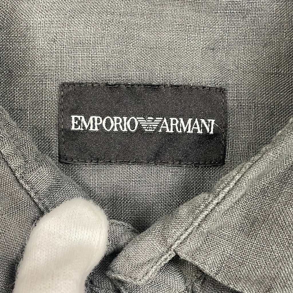EMPORIO ARMANI エンポリオ アルマーニ / オールドリネンシャツ グレー SIZE：39