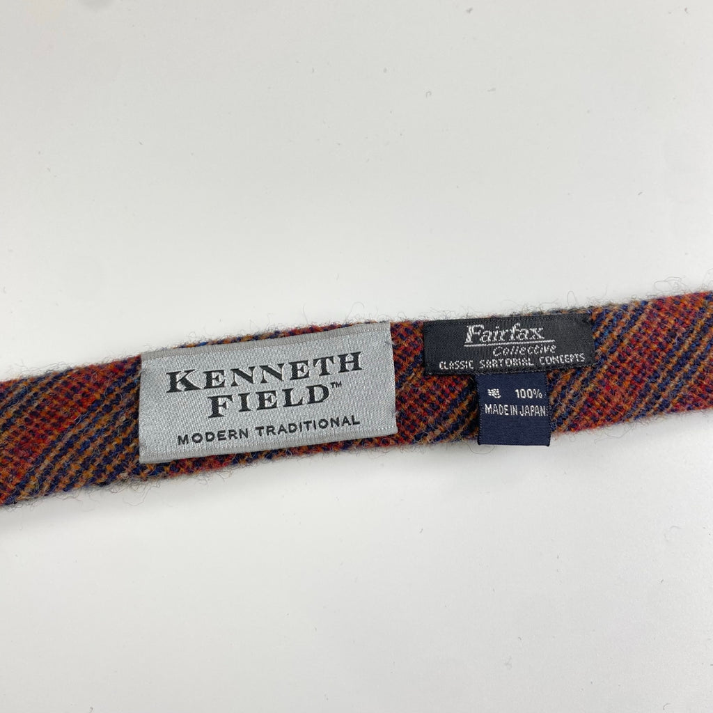 【美品】KENNETH FIELD × Fairfax ケネスフィールド フェアファックス / ツイードリバーシブルタイ ネクタイ