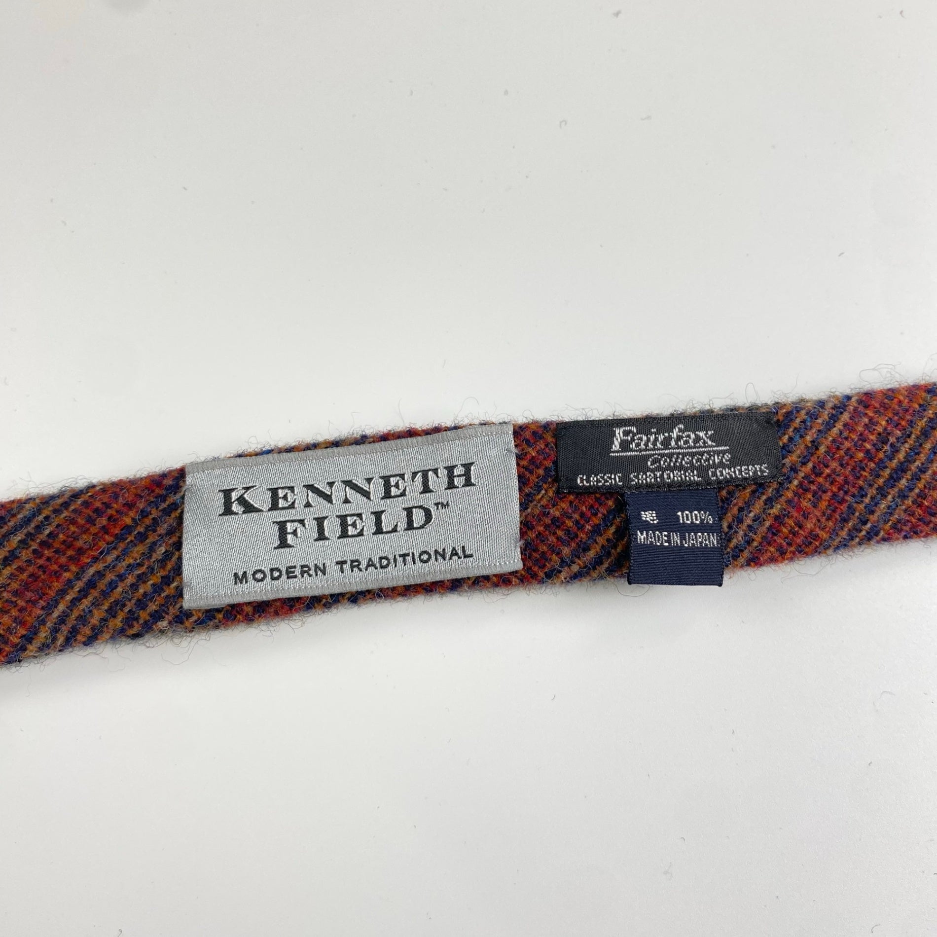 【美品】KENNETH FIELD × Fairfax ケネスフィールド フェアファックス / ツイードリバーシブルタイ ネクタイ