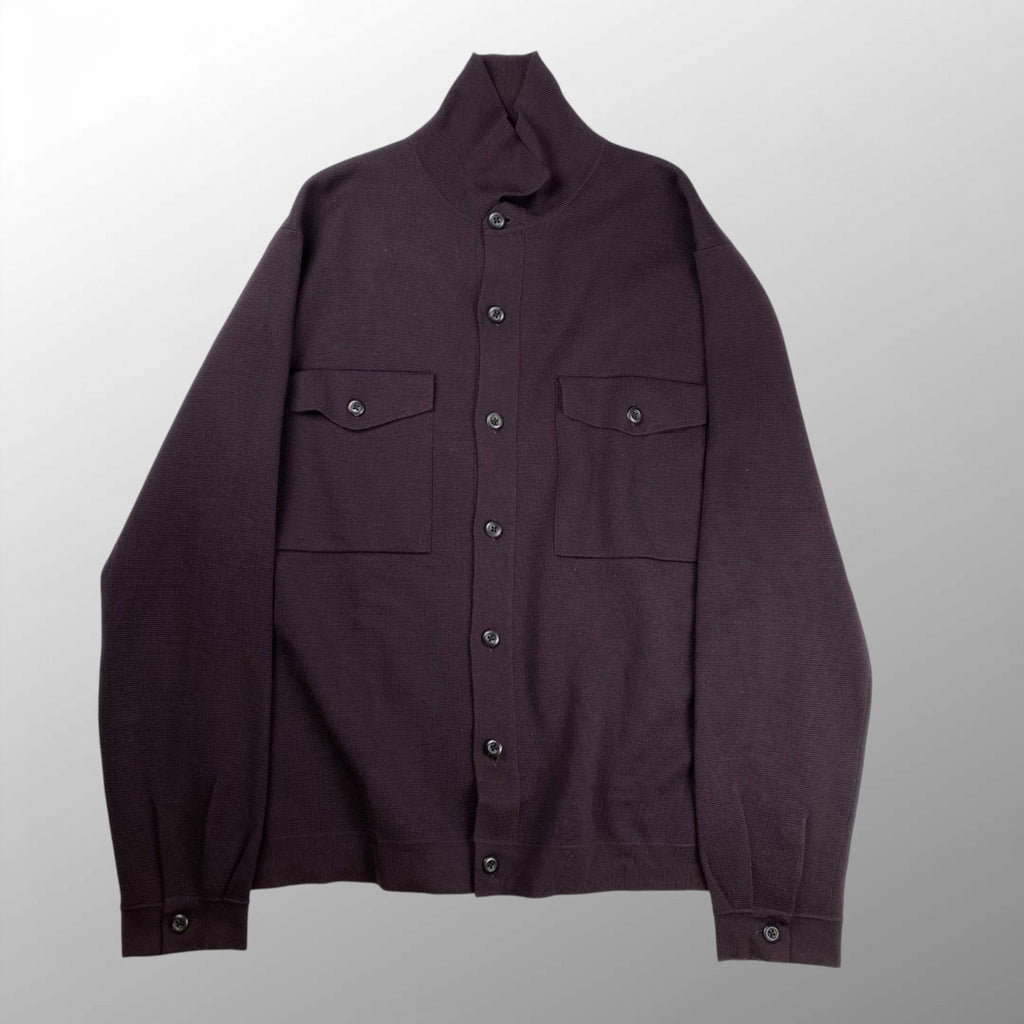 【美品】 STRASBURGO ストラスブルゴ / ニットジャケット ダークパープル ST/2218027 参考定価：50,000程度 SIZE：L