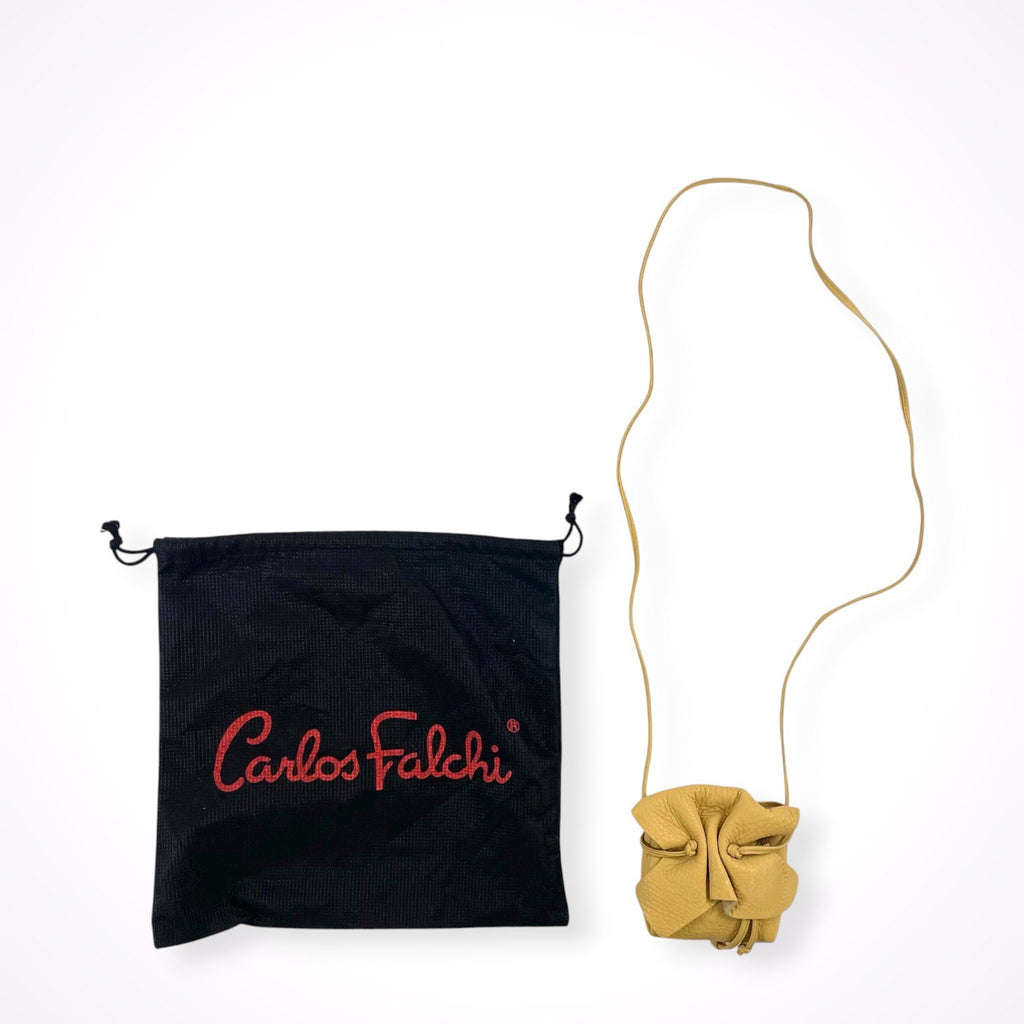 Carlos Falchi / シボ革 ミニショルダーバッグ 参考定価：50,000程度