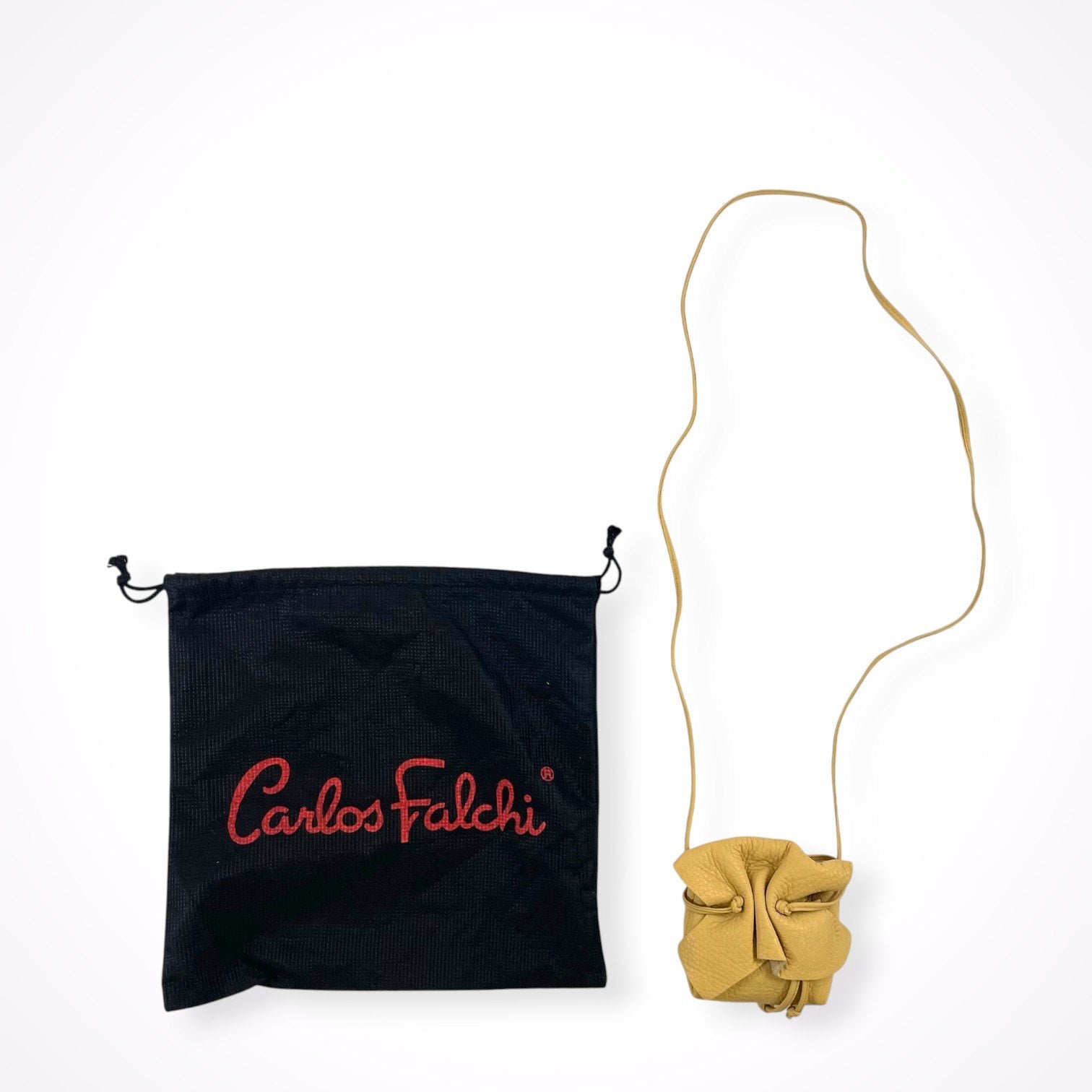 Carlos Falchi / シボ革 ミニショルダーバッグ 参考定価：50,000程度