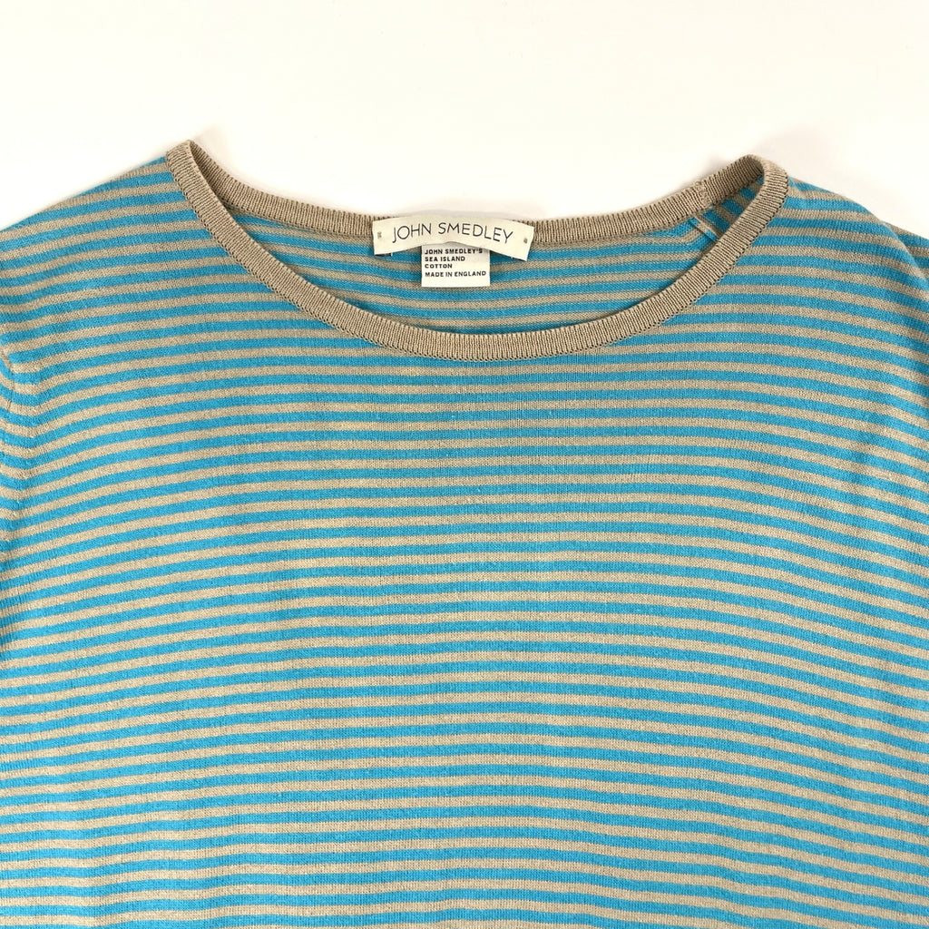 JOHN SMEDLEY / 半袖ボーダーニット 参考定価：40,000程度 SIZE:XS