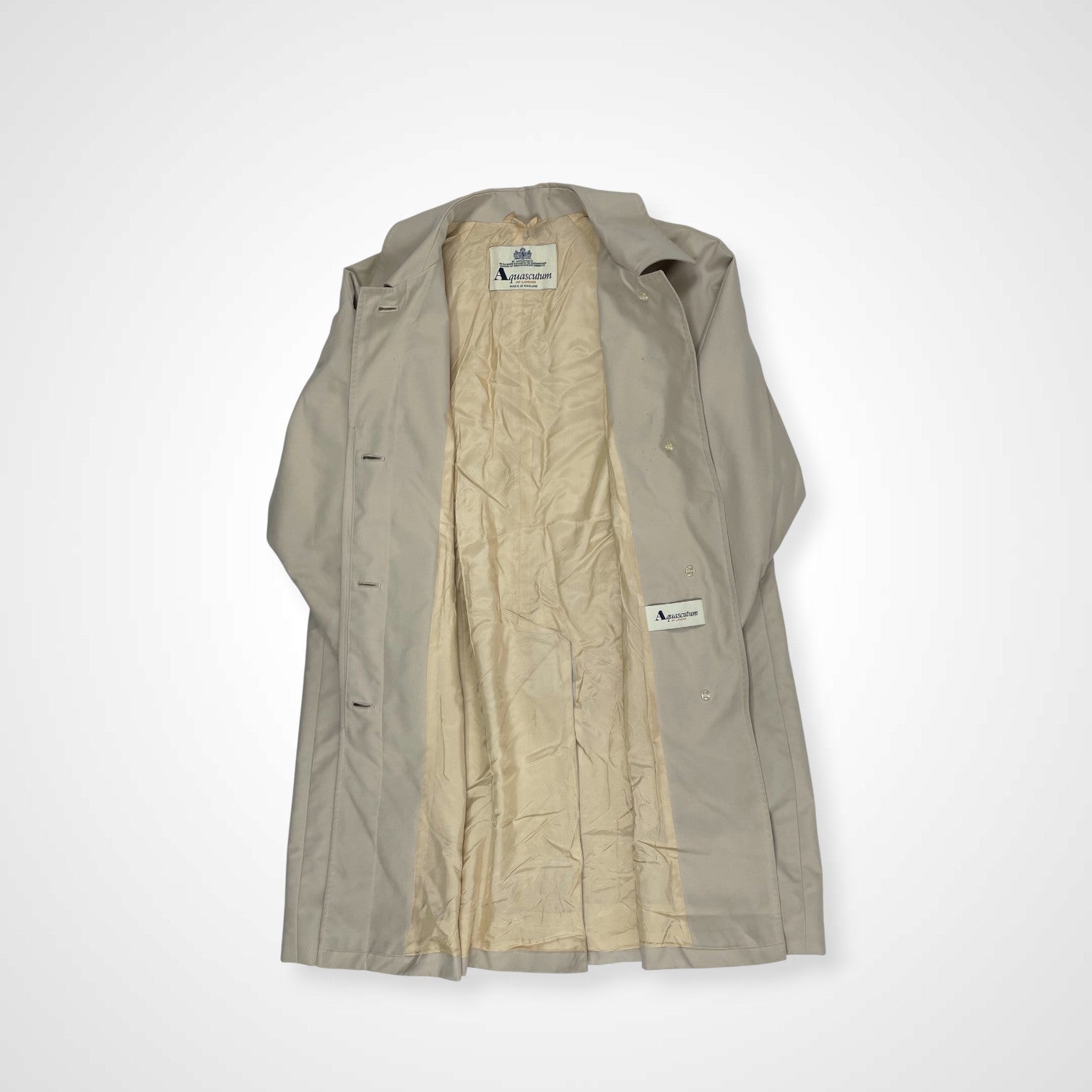 Aquascutum アクアスキュータム / ピーチスキンステンカラーコート 英国製 SIZE：M程度