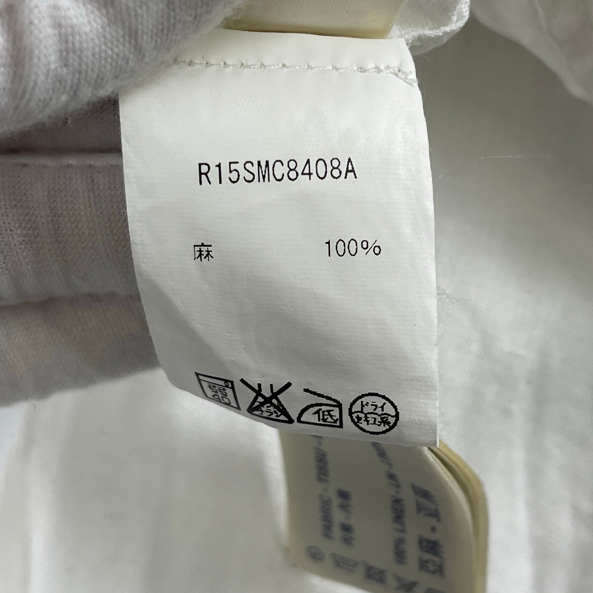 R95TH / マチ付リネンシャツ 参考定価：17,000程度 SIZE:S
