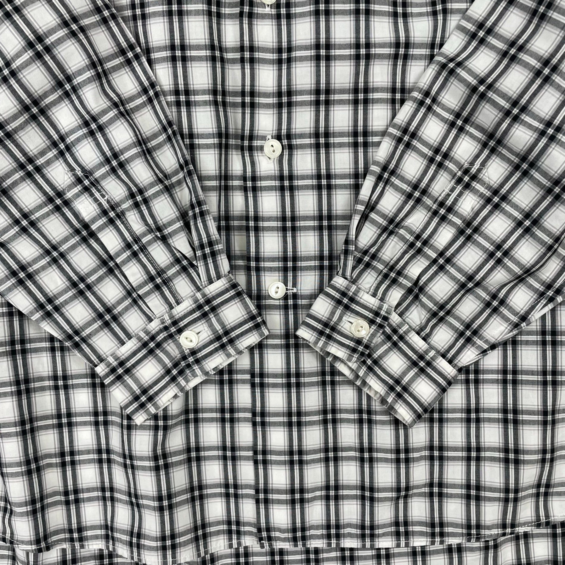 Name. / オーバーサイズノーカラーチェックシャツ 参考定価：30,000程度 SIZE:1