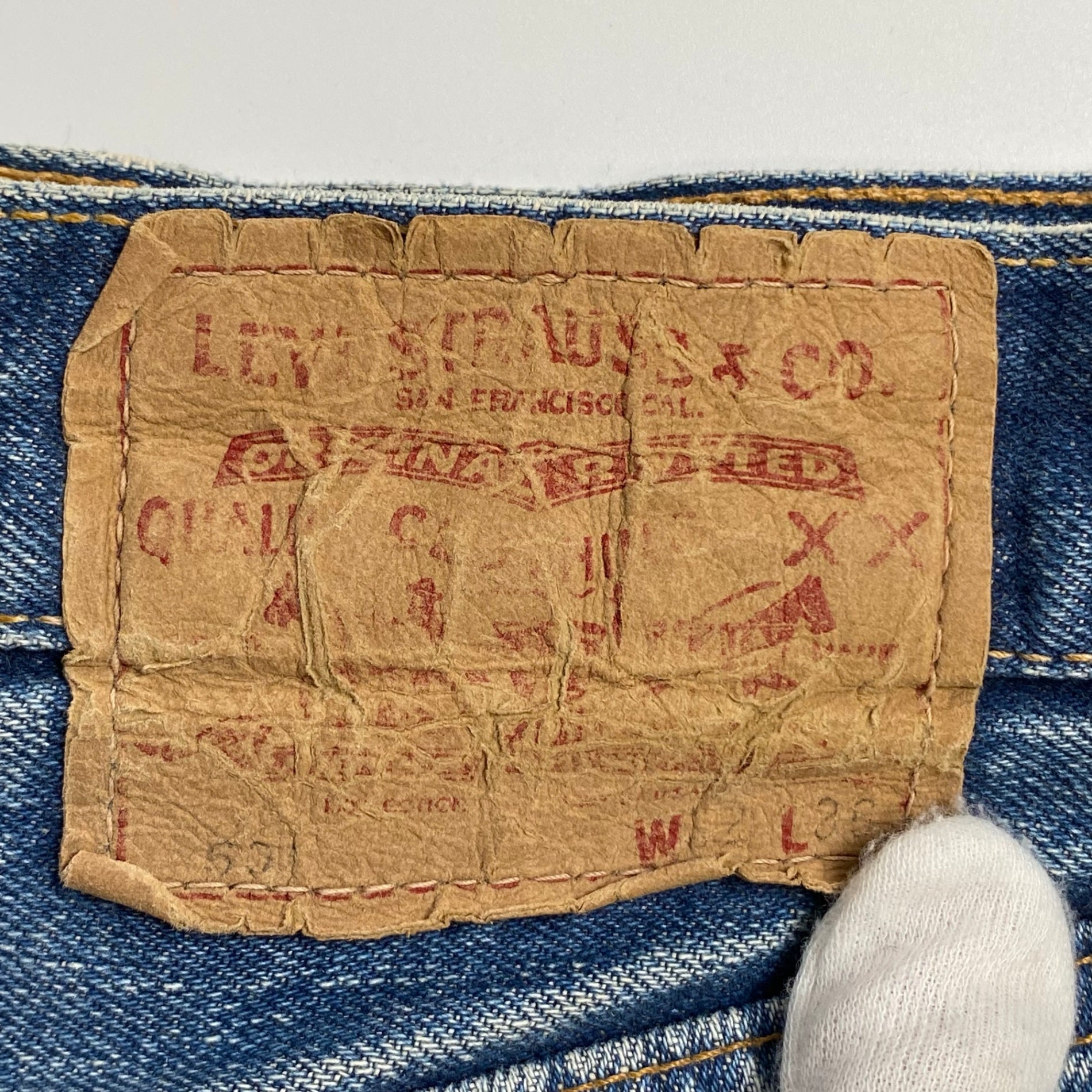 60s Levi's リーバイス / 501 BIG E カットオフ ハーフパンツ イエローステッチ 赤耳 SIZE：W79