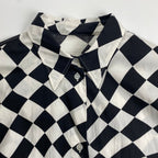 MM6 Maison Margiela  エムエムシックスメゾンマルジェラ / OVERSIZED DISTORTED CHESS PRINT LONG SHIRT チェッカーボード ロングシャツ SIZE：S