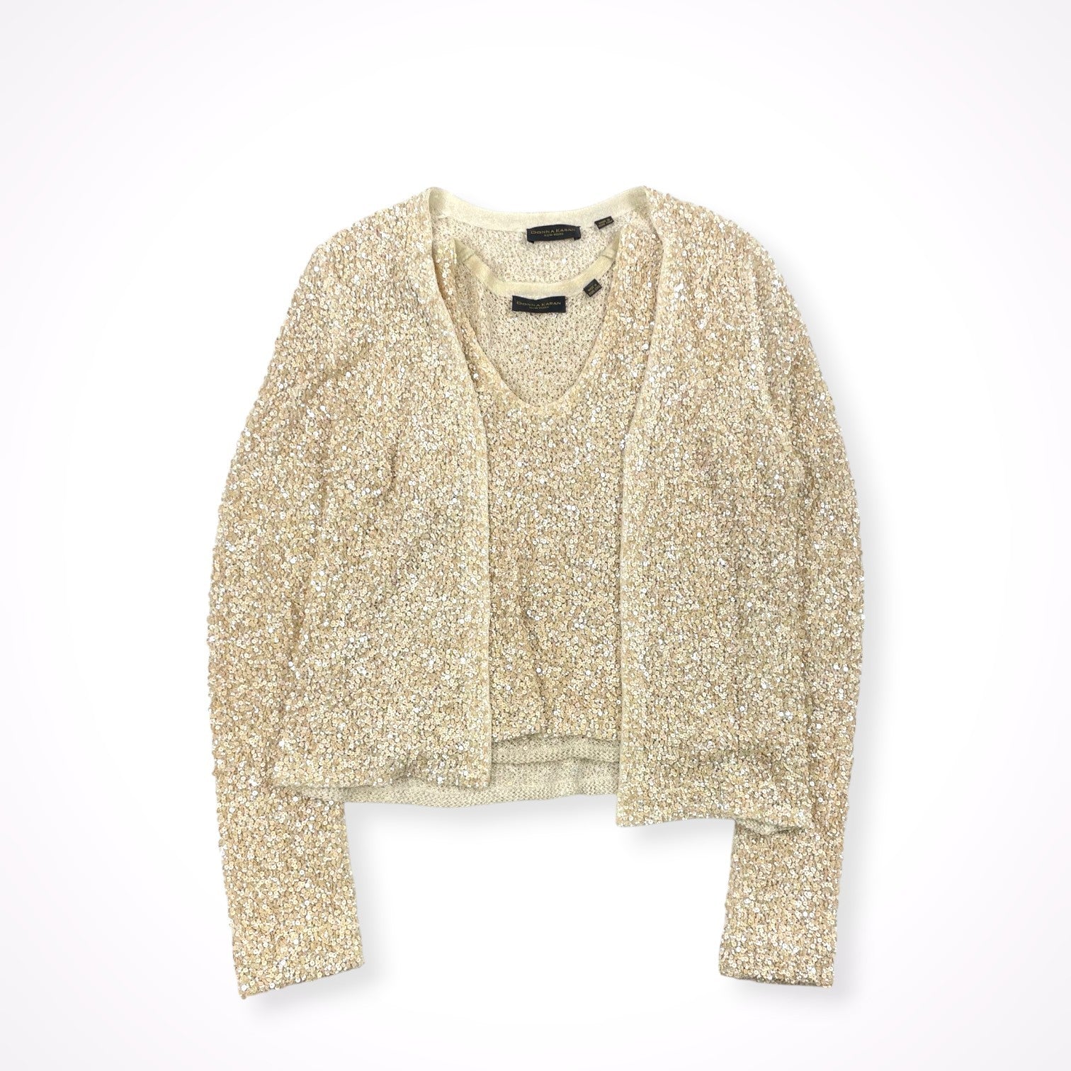 DONNA KARAN NEWYORK / ヴィンテージ スパンコールアンサンブルカーディガン SIZE:S