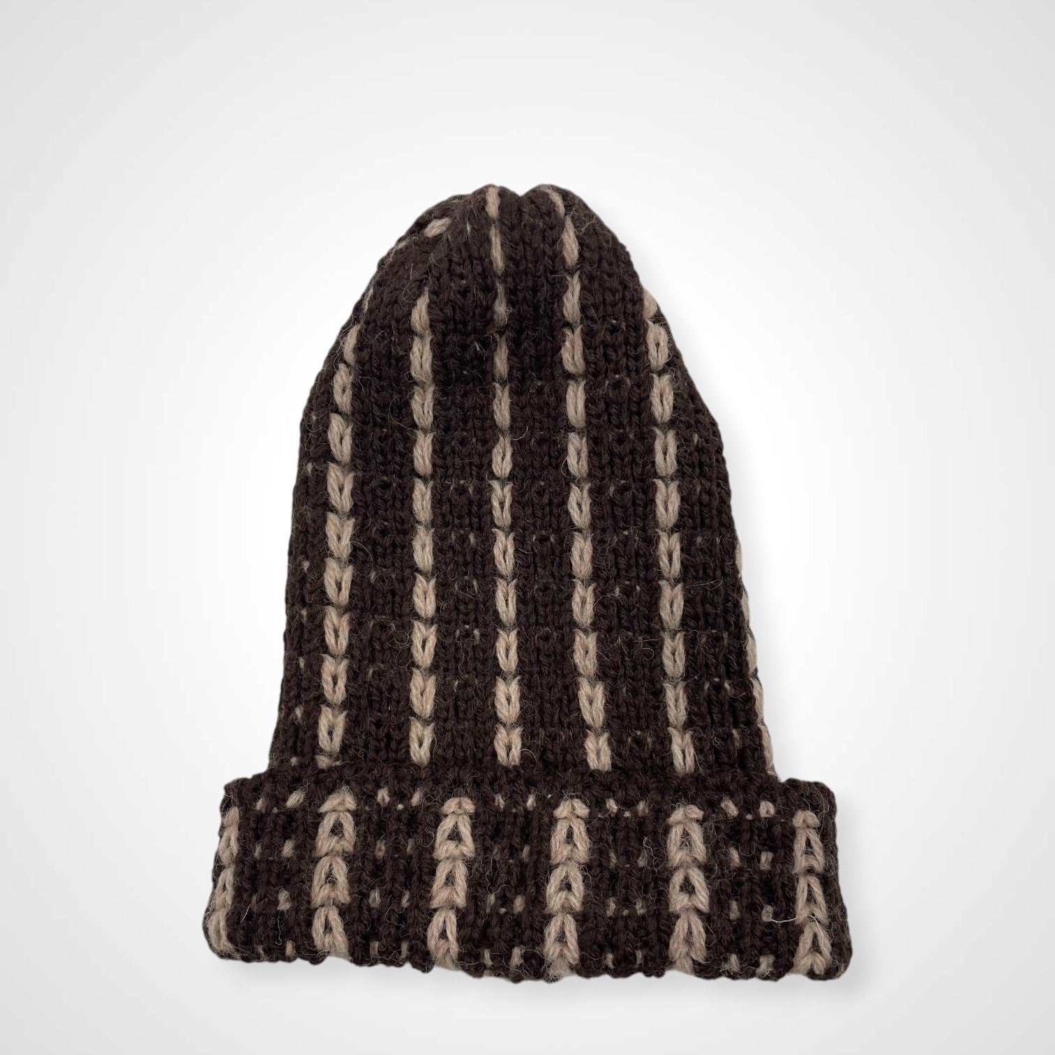 OLD BEAMS × WARREN SCOTT ビームス ウォーレンスコット / コラボ VINTAGEニットビーニー ブラウン×ベージュ