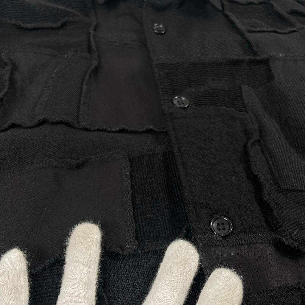 COMME des GARCONS HOMME / 後染め加工 異素材パッチワークシャツジャケット 18AW SIZE:M