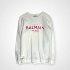 BALMAIN バルマン / プリントロゴラグランスウェット ホワイト 参考定価：69,000+tax SIZE:S