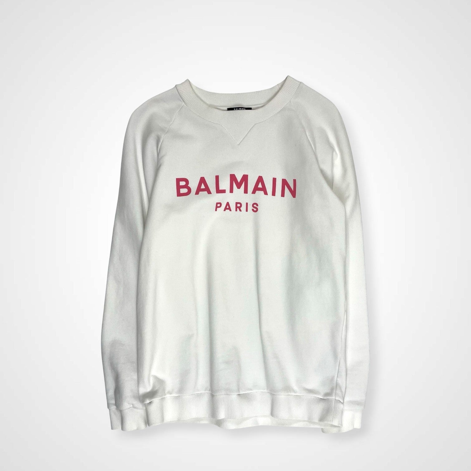 BALMAIN バルマン / プリントロゴラグランスウェット ホワイト 参考定価：69,000+tax SIZE:S