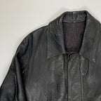 EURO VINTAGE ユーロヴィンテージ / 6-70s フレンチレザーカーコート ステアハイド デニム裏地 SIZE:M程度