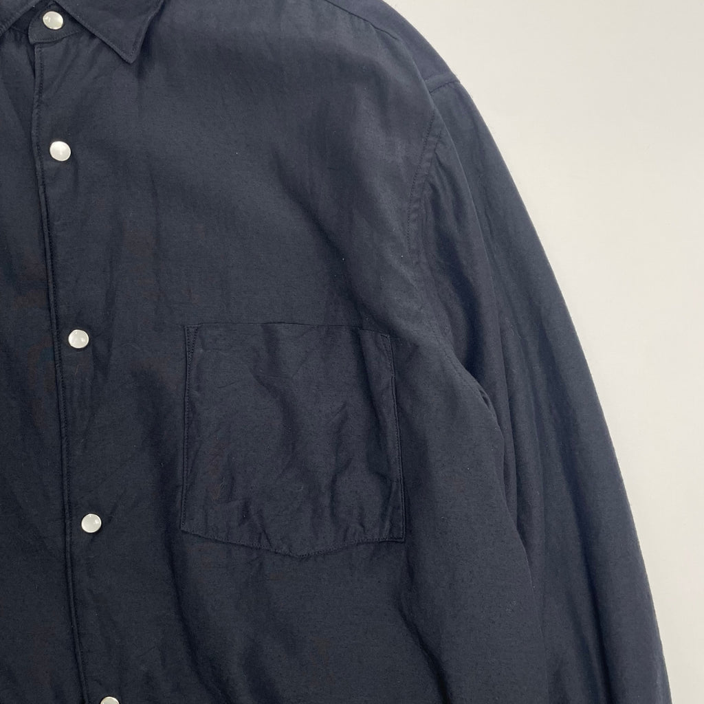 COMOLI コモリ / ナイロンシルク中綿シャツジャケット ブラック 参考定価：48,000+tax SIZE:1